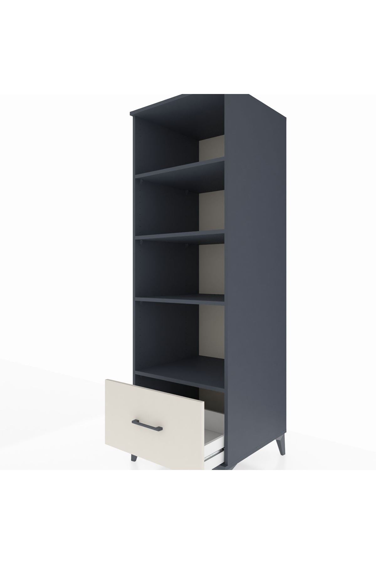 Kronos Dolap 4 Raflı Tek Çekmeceli 60x59x182 - S89M044V4C