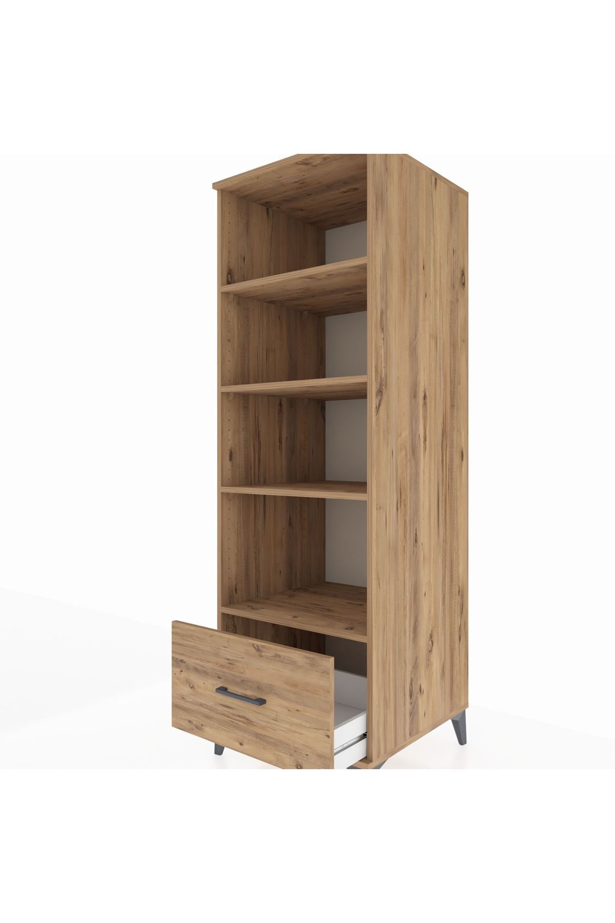 Kronos Dolap 4 Raflı Tek Çekmeceli 60x59x182 - S89M044V9C