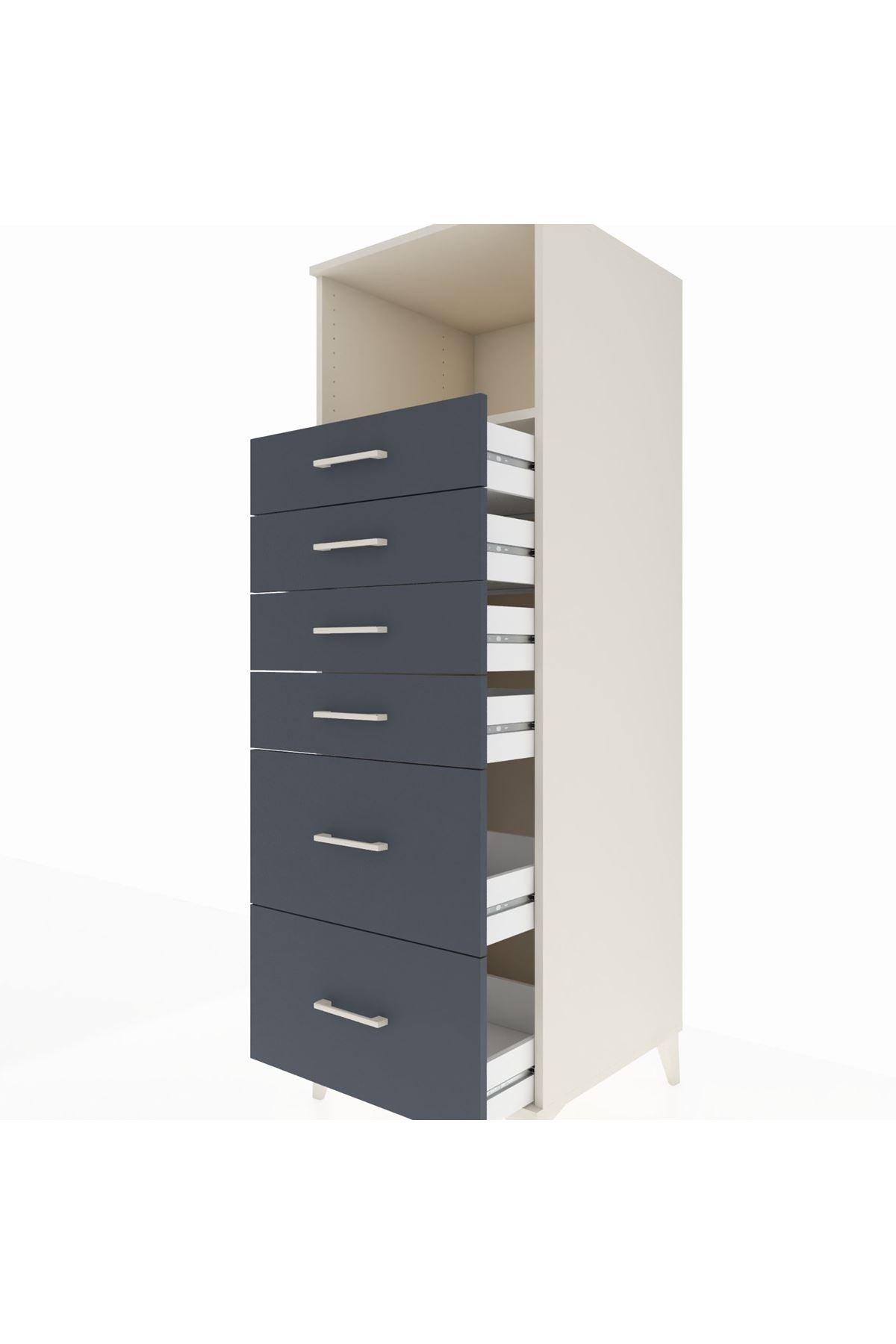 Kronos Dolap Tek Raflı 6 Çekmeceli 60x59x182 - S89M045V2C