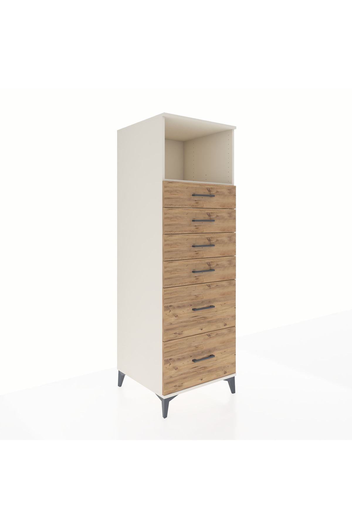 Kronos Dolap Tek Raflı 6 Çekmeceli 60x59x182 - S89M045V3C