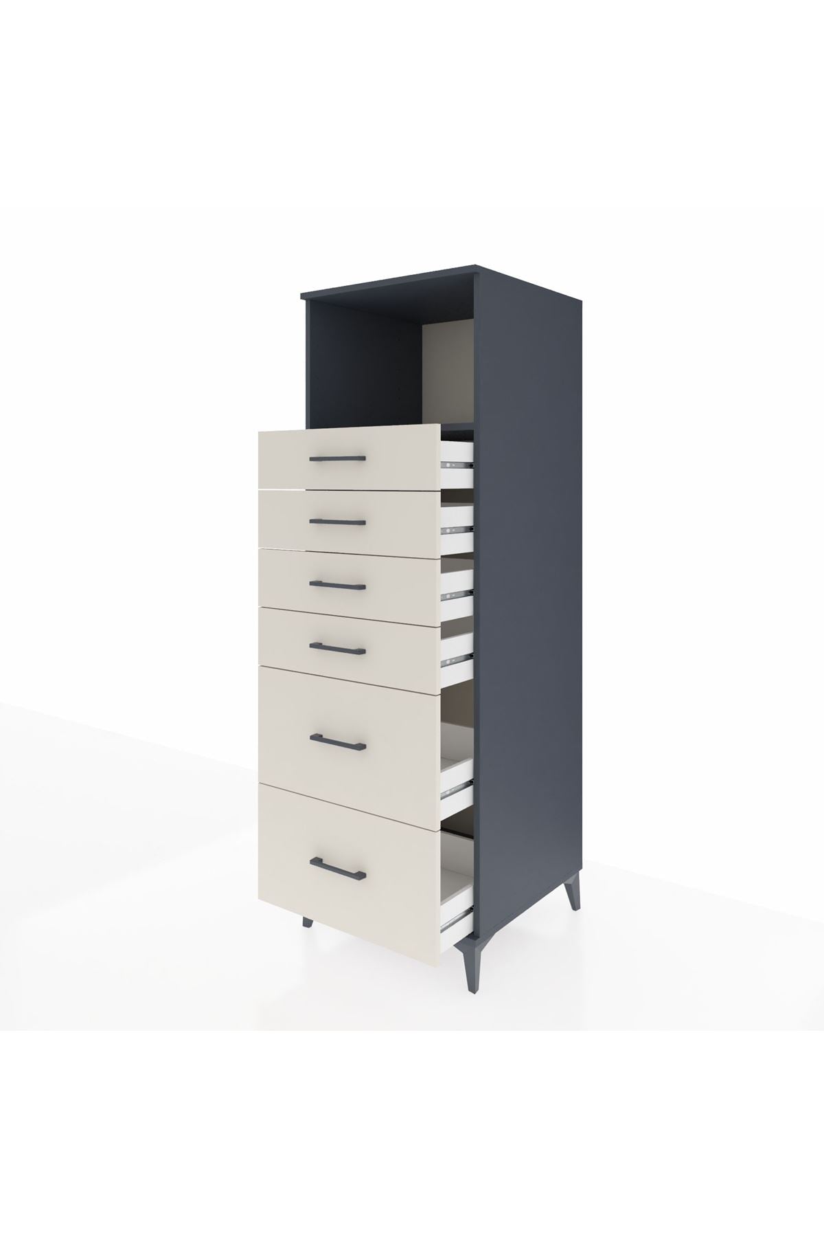 Kronos Dolap Tek Raflı 6 Çekmeceli 60x59x182 - S89M045V4C