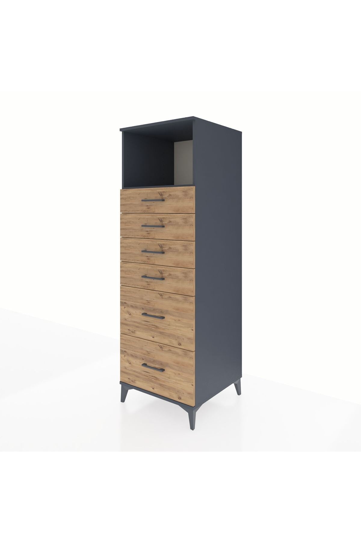 Kronos Dolap Tek Raflı 6 Çekmeceli 60x59x182 - S89M045V6C