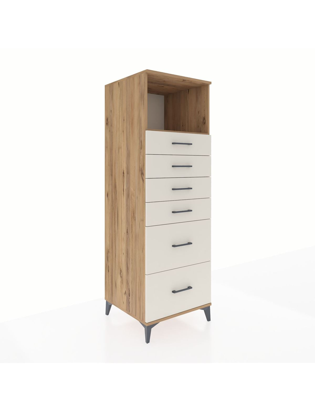 Kronos Dolap Tek Raflı 6 Çekmeceli 60x59x182 - S89M045V7C