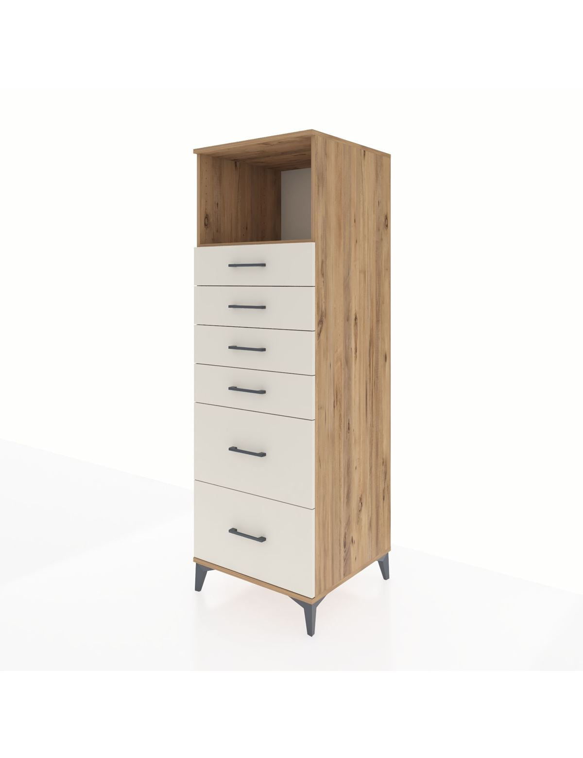 Kronos Dolap Tek Raflı 6 Çekmeceli 60x59x182 - S89M045V7C
