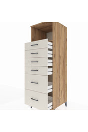 Kronos Dolap Tek Raflı 6 Çekmeceli 60x59x182 - S89M045V7C