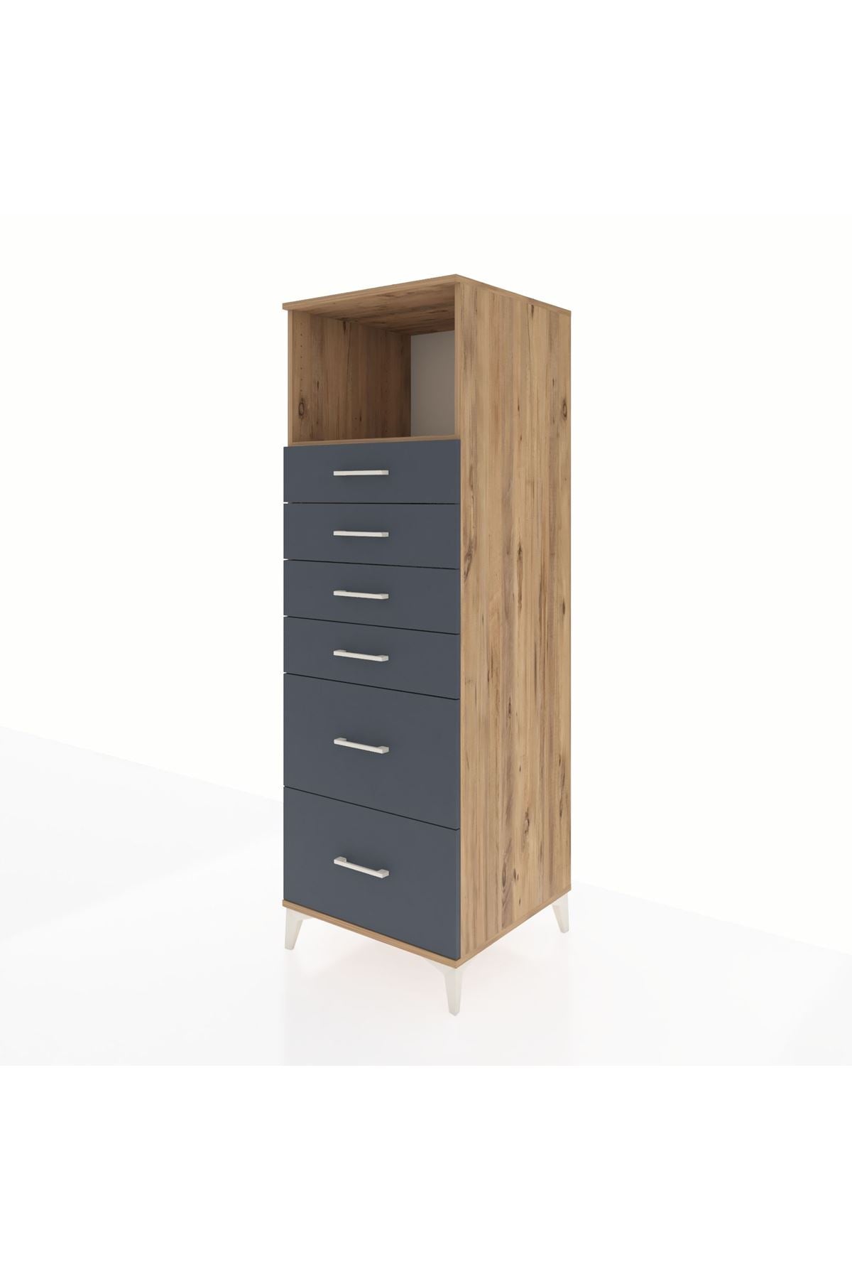 Kronos Dolap Tek Raflı 6 Çekmeceli 60x59x182 - S89M045V8C