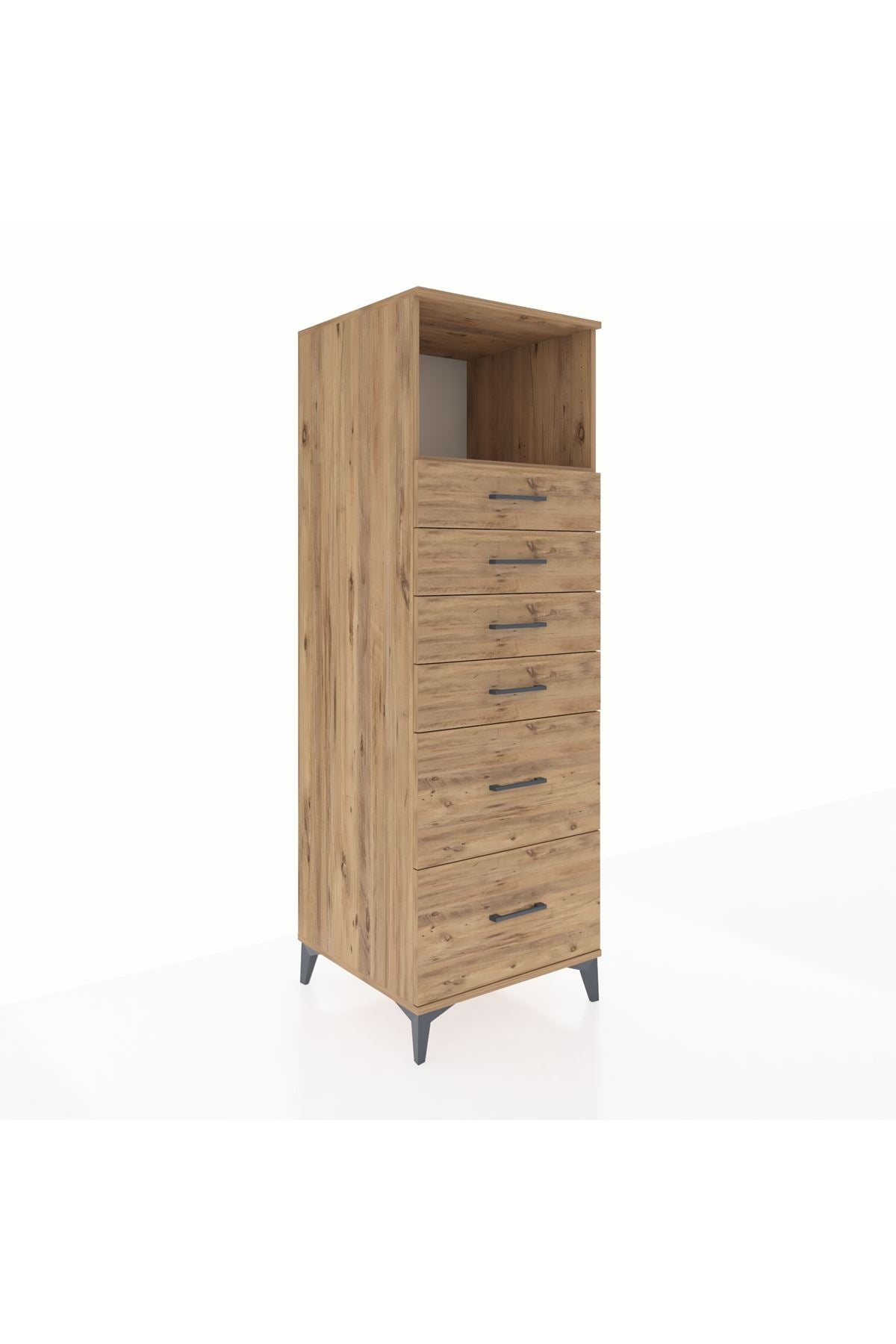 Kronos Dolap Tek Raflı 6 Çekmeceli 60x59x182 - S89M045V9C