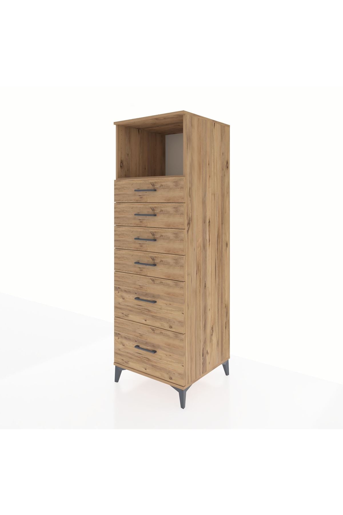Kronos Dolap Tek Raflı 6 Çekmeceli 60x59x182 - S89M045V9C