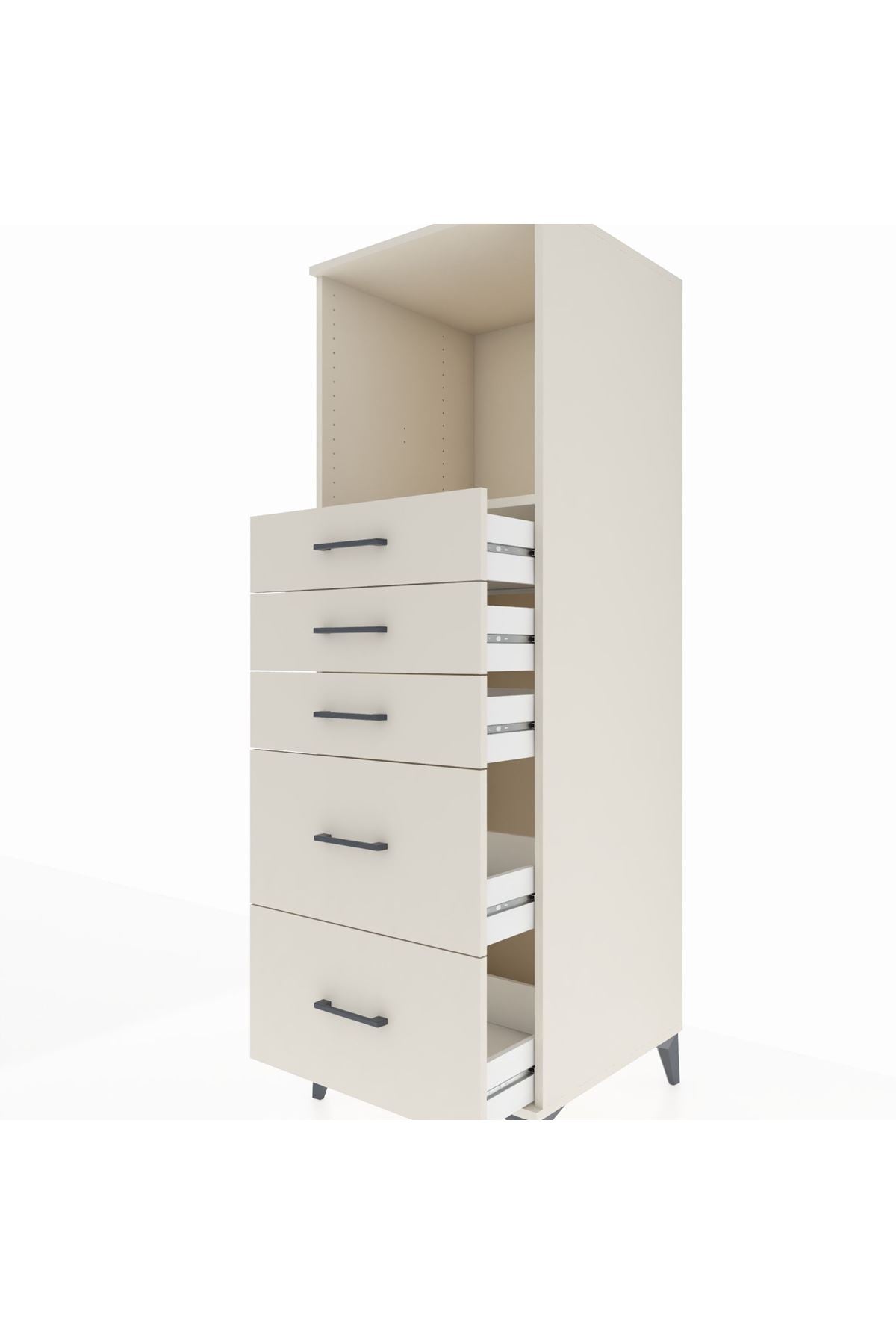 Kronos Dolap Tek Raflı 5 Çekmeceli 60x59x182 - S89M046V1C