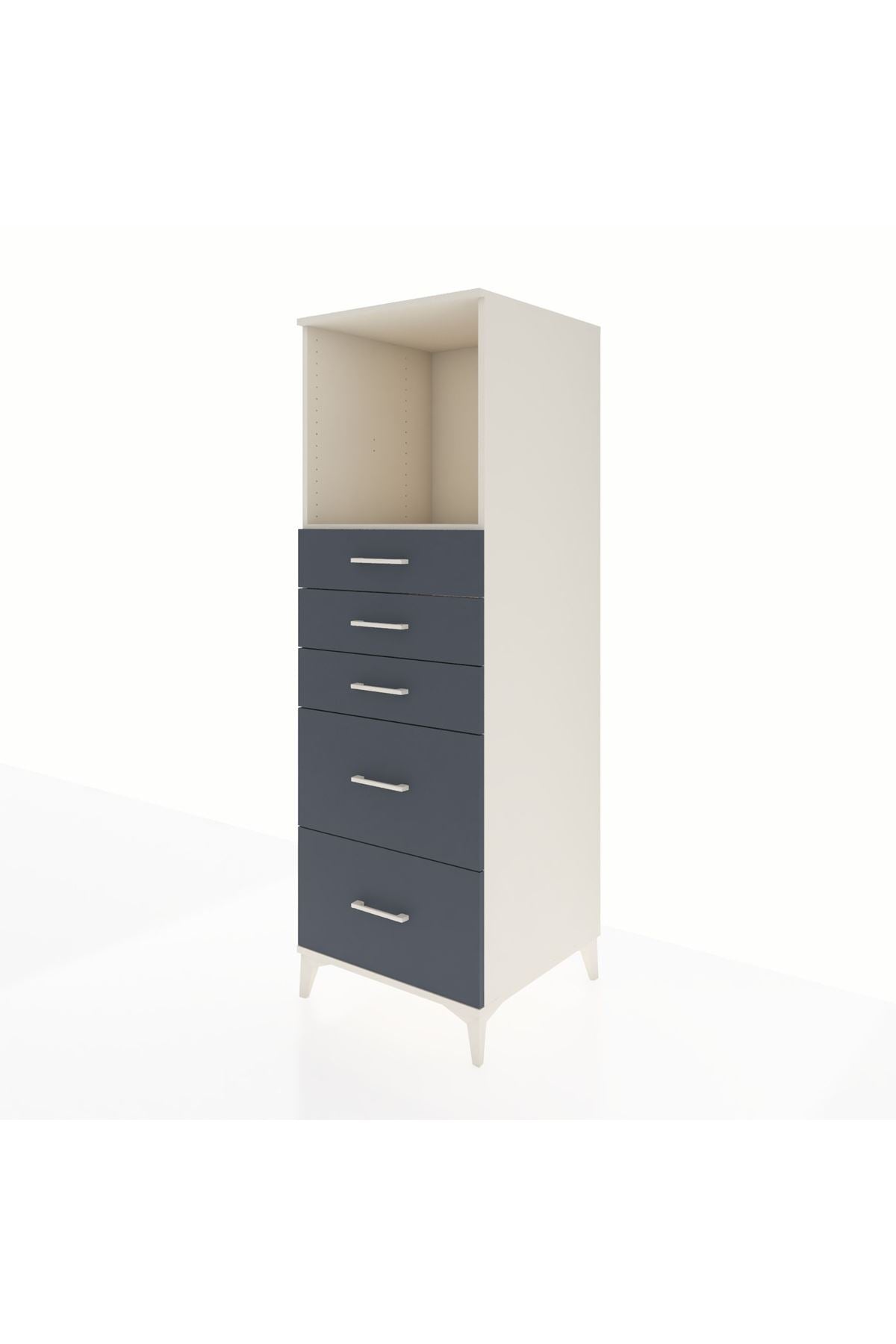 Kronos Dolap Tek Raflı 5 Çekmeceli 60x59x182 - S89M046V2C