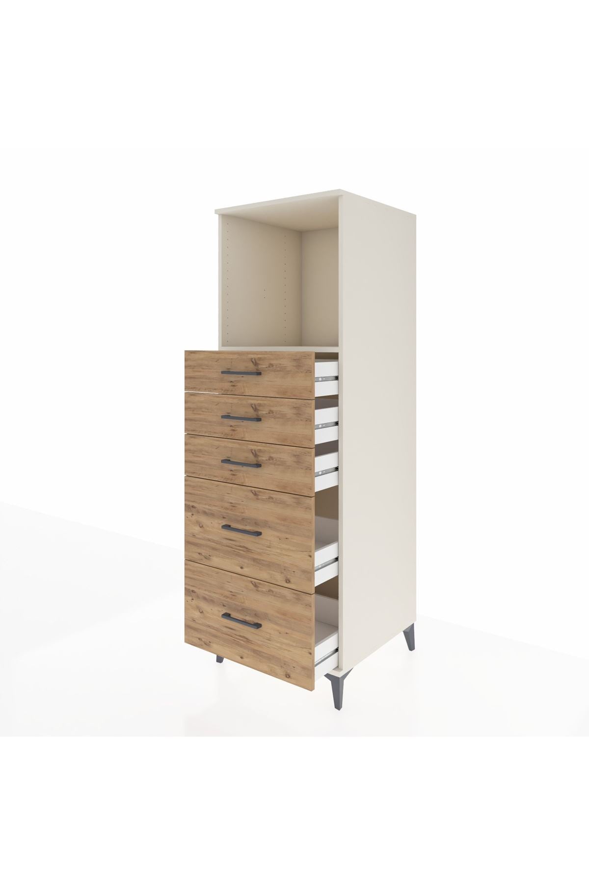Kronos Dolap Tek Raflı 5 Çekmeceli 60x59x182 - S89M046V3C
