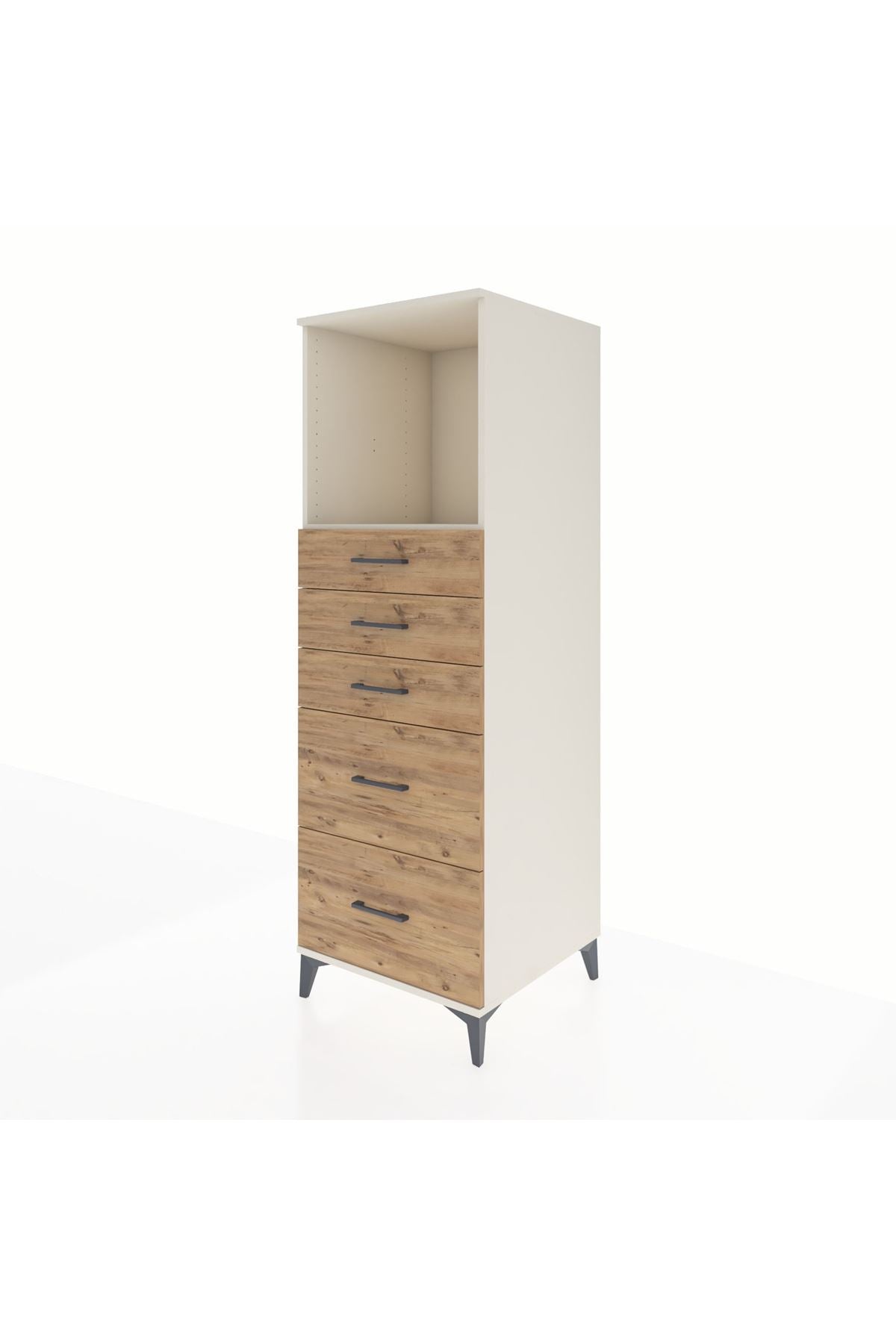 Kronos Dolap Tek Raflı 5 Çekmeceli 60x59x182 - S89M046V3C
