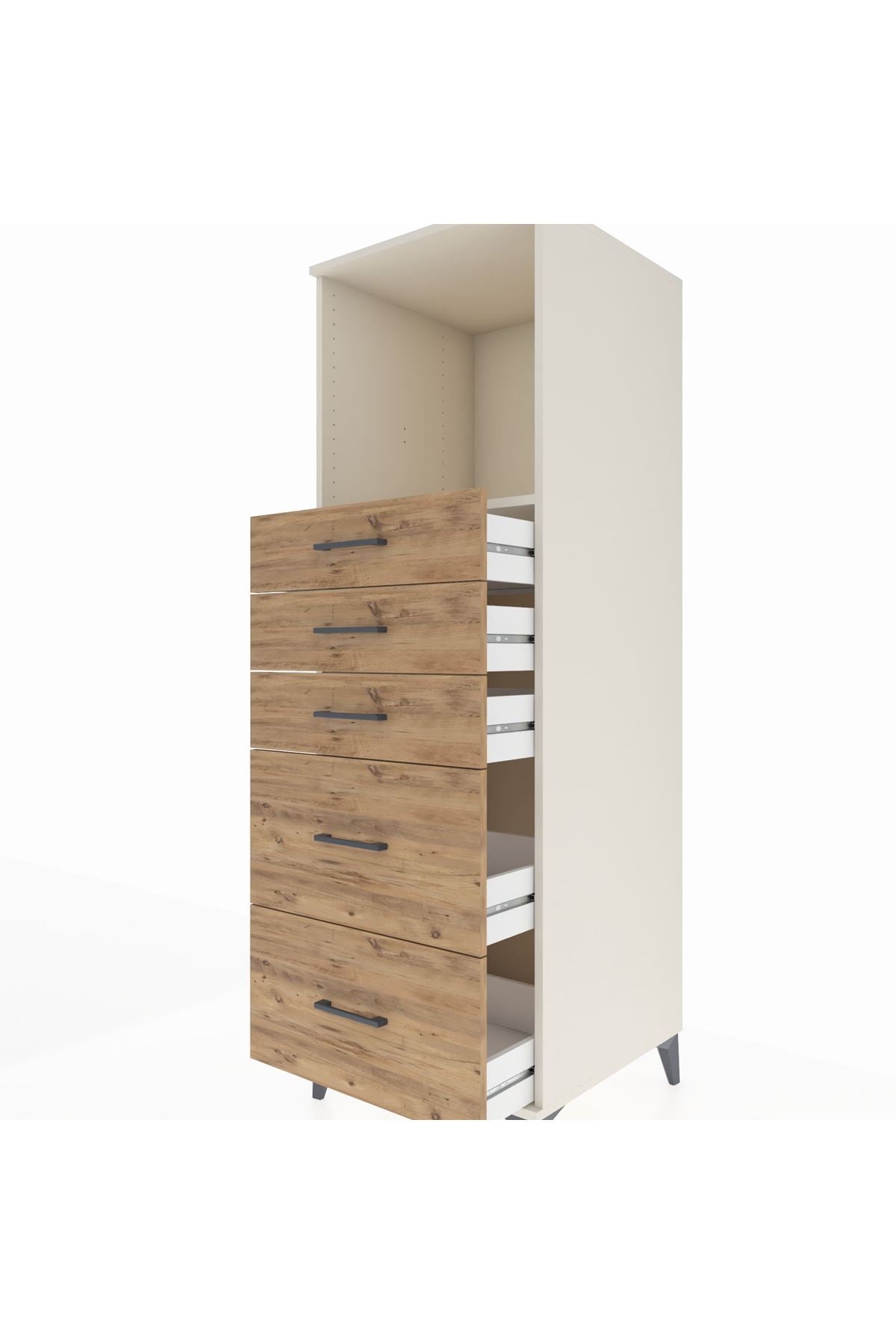 Kronos Dolap Tek Raflı 5 Çekmeceli 60x59x182 - S89M046V3C