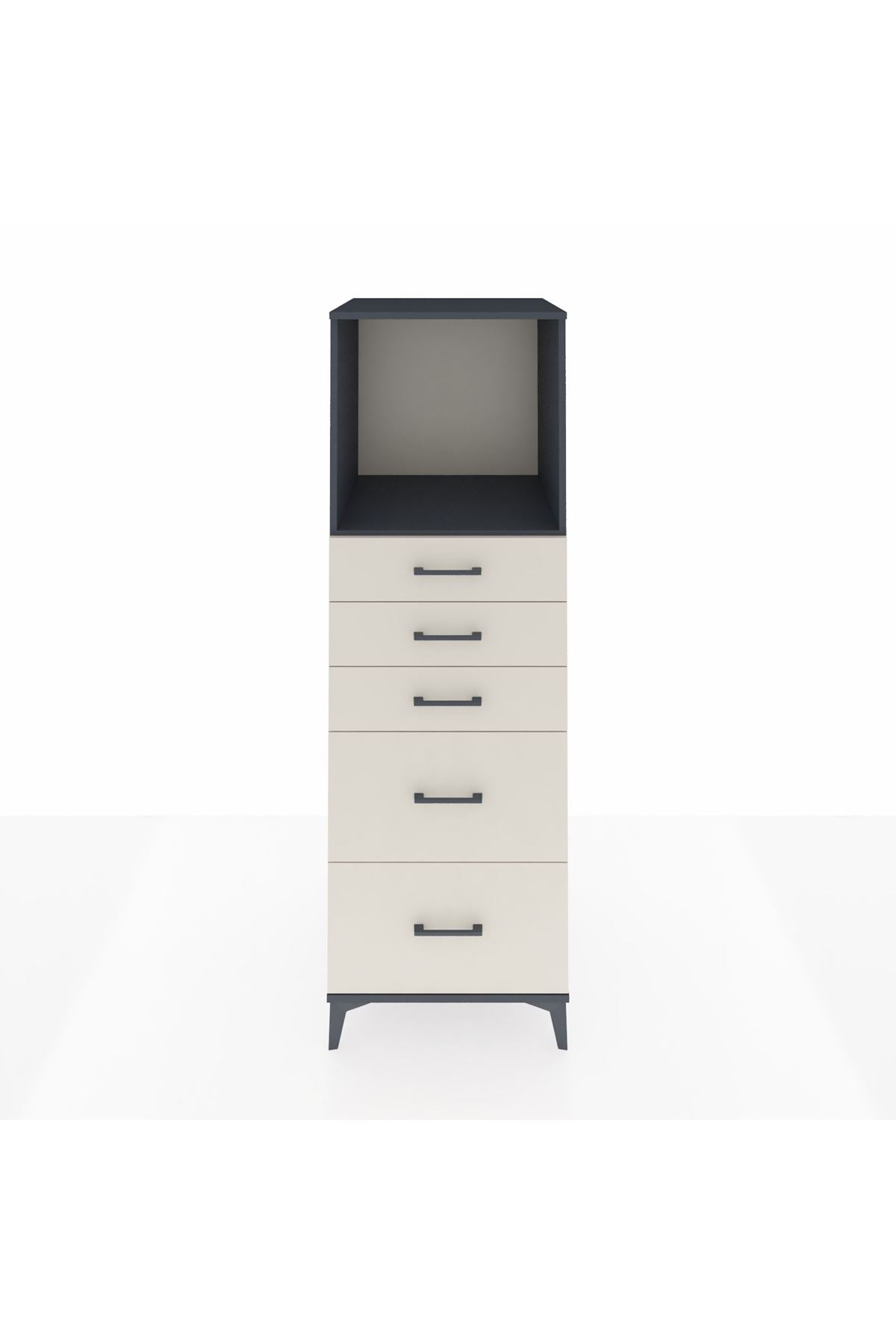 Kronos Dolap Tek Raflı 5 Çekmeceli 60x59x182 - S89M046V4C