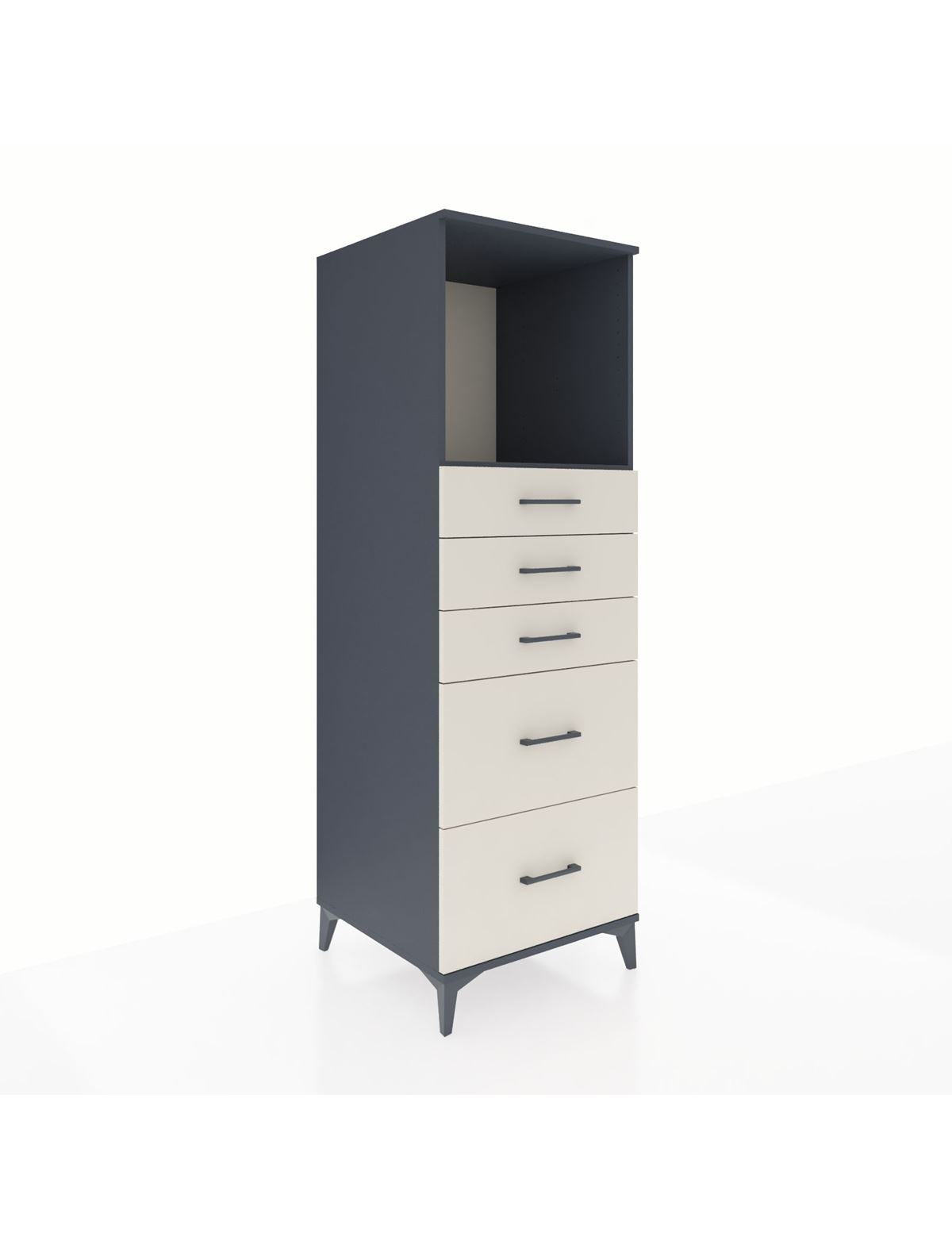 Kronos Dolap Tek Raflı 5 Çekmeceli 60x59x182 - S89M046V4C