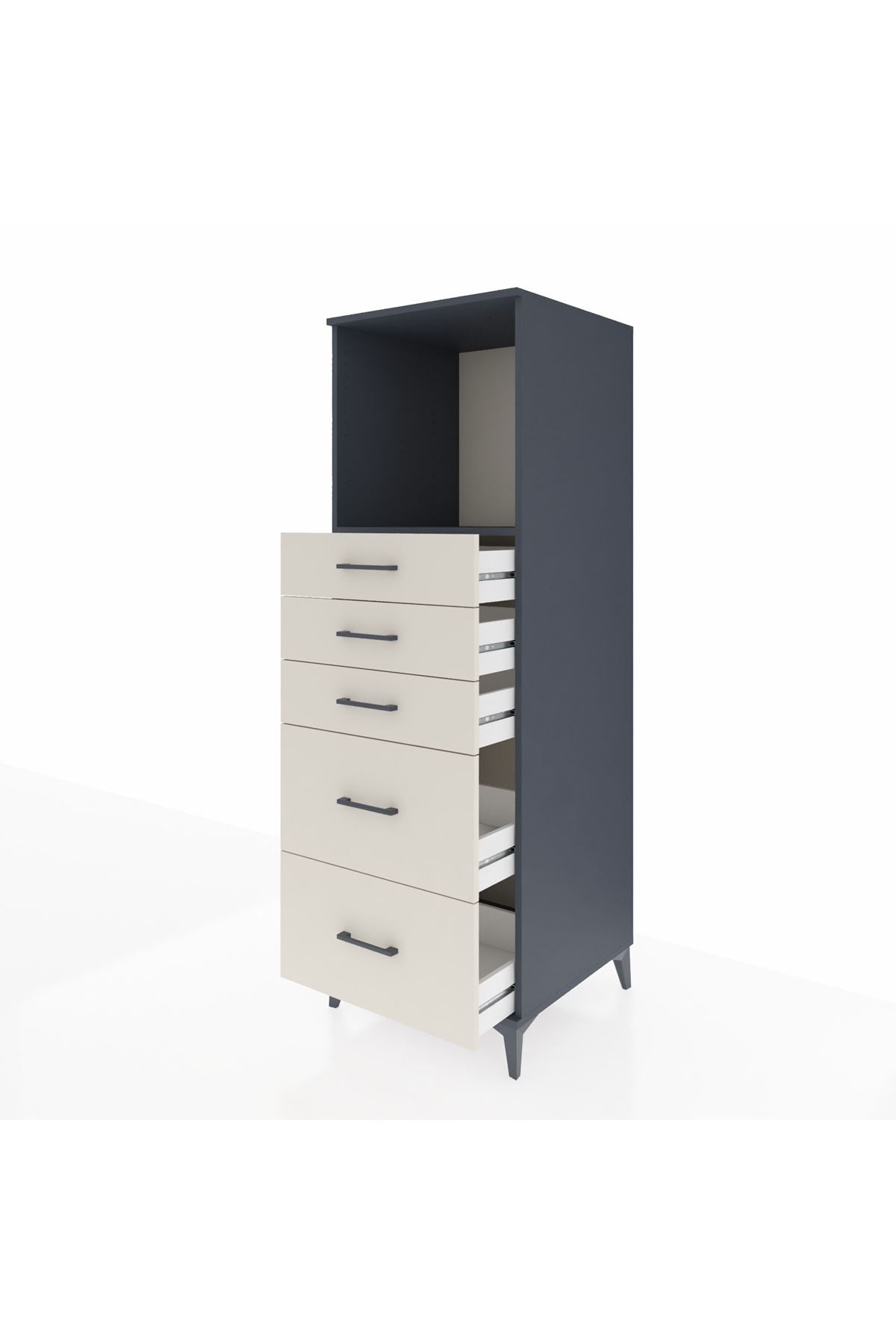 Kronos Dolap Tek Raflı 5 Çekmeceli 60x59x182 - S89M046V4C