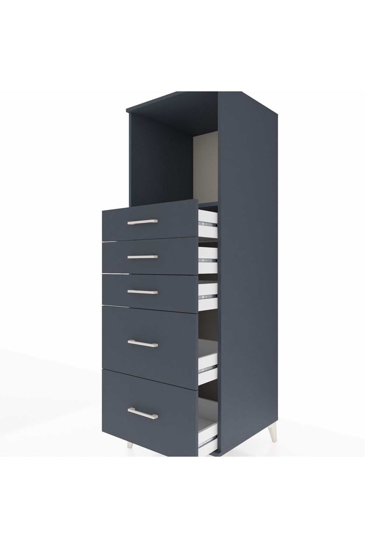 Kronos Dolap Tek Raflı 5 Çekmeceli 60x59x182 - S89M046V5C