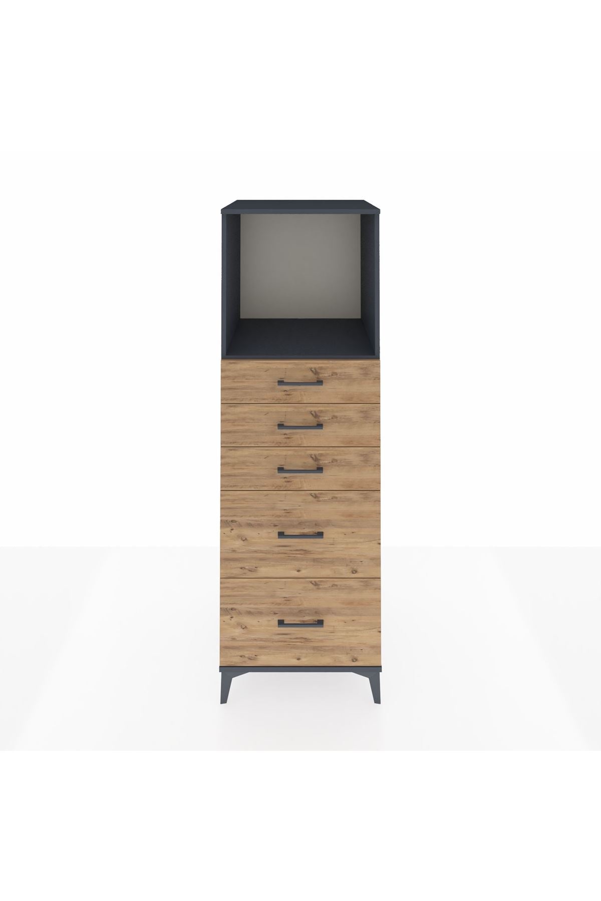 Kronos Dolap Tek Raflı 5 Çekmeceli 60x59x182 - S89M046V6C