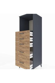 Kronos Dolap Tek Raflı 5 Çekmeceli 60x59x182 - S89M046V6C