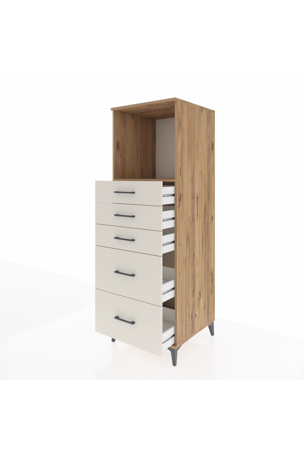 Kronos Dolap Tek Raflı 5 Çekmeceli 60x59x182 - S89M046V7C