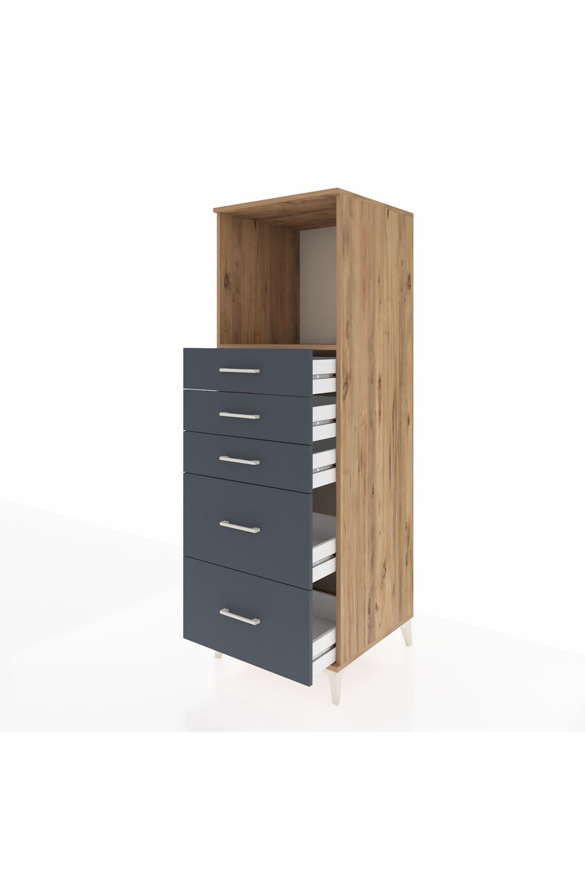 Kronos Dolap Tek Raflı 5 Çekmeceli 60x59x182 - S89M046V8C