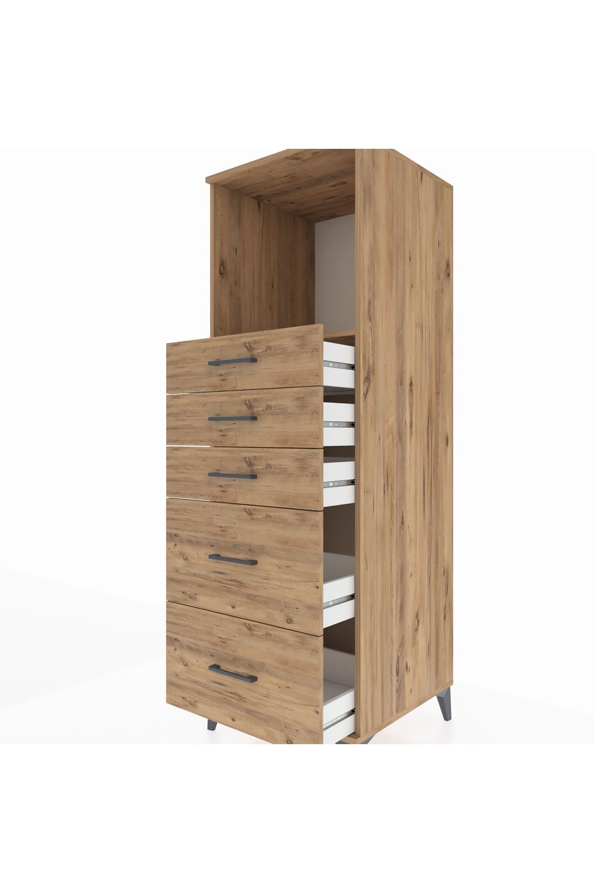 Kronos Dolap Tek Raflı 5 Çekmeceli 60x59x182 - S89M046V9C