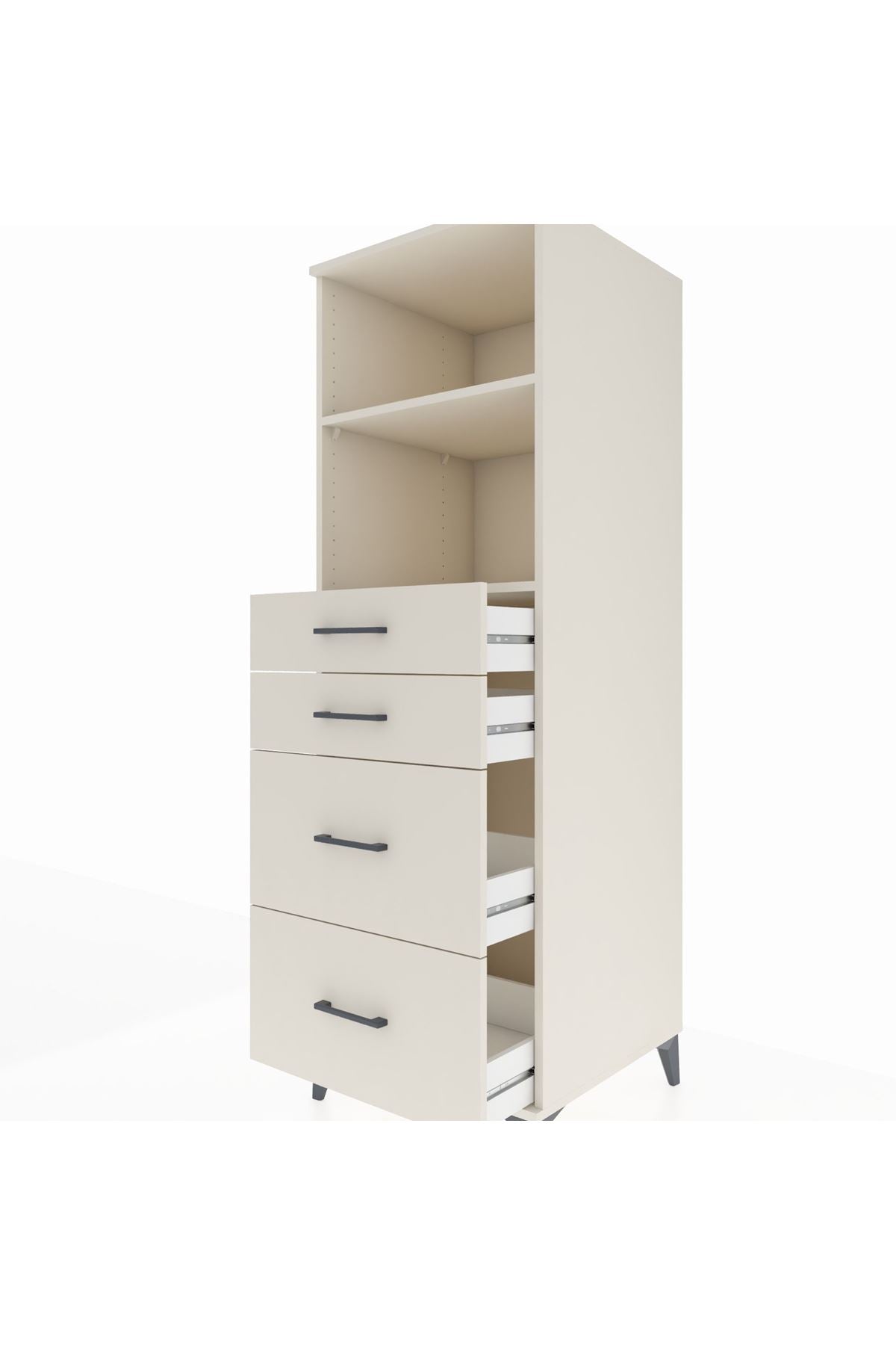 Kronos Dolap 2 Raflı 4 Çekmeceli 60x59x182 - S89M047V1C