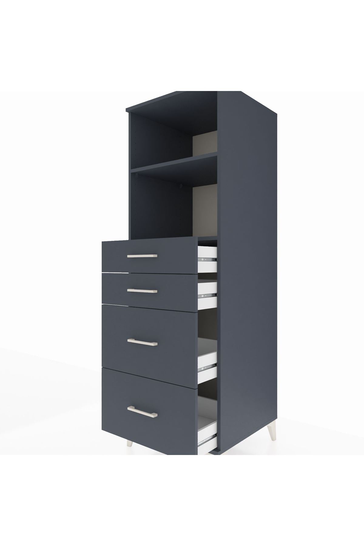 Kronos Dolap 2 Raflı 4 Çekmeceli 60x59x182 - S89M047V5C