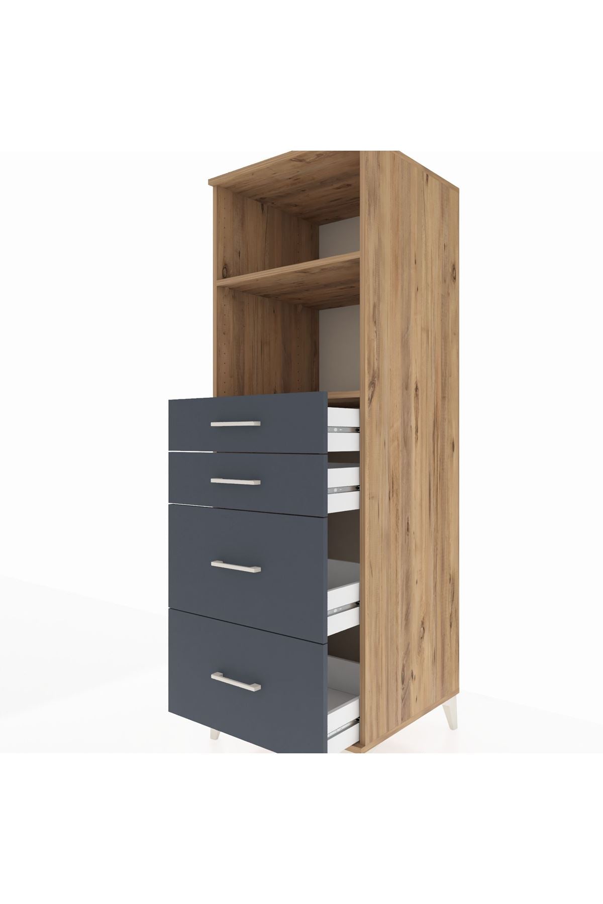 Kronos Dolap 2 Raflı 4 Çekmeceli 60x59x182 - S89M047V8C