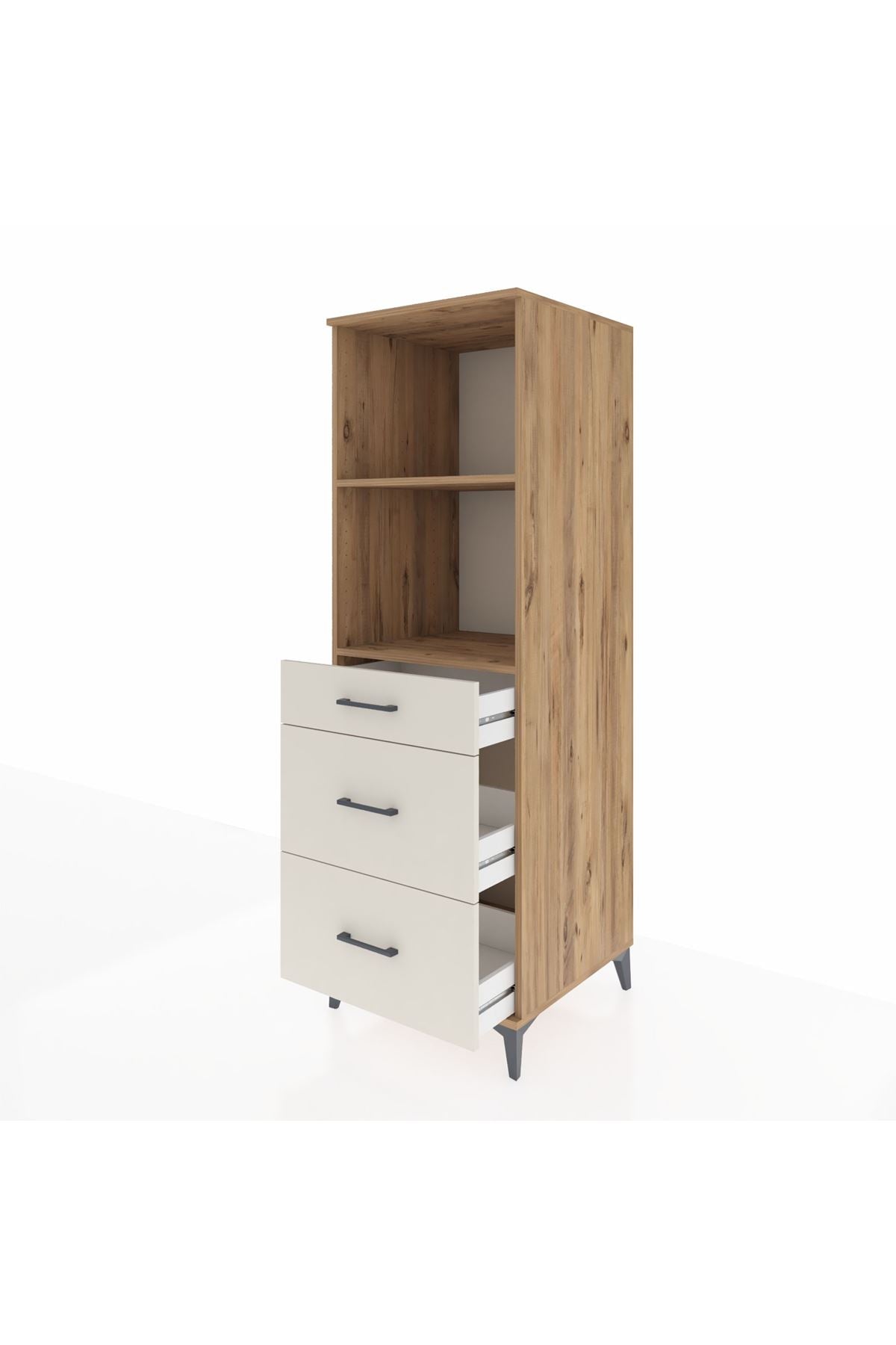 Kronos Dolap 2 Raflı 3 Çekmeceli 60x59x182 - S89M048V7C