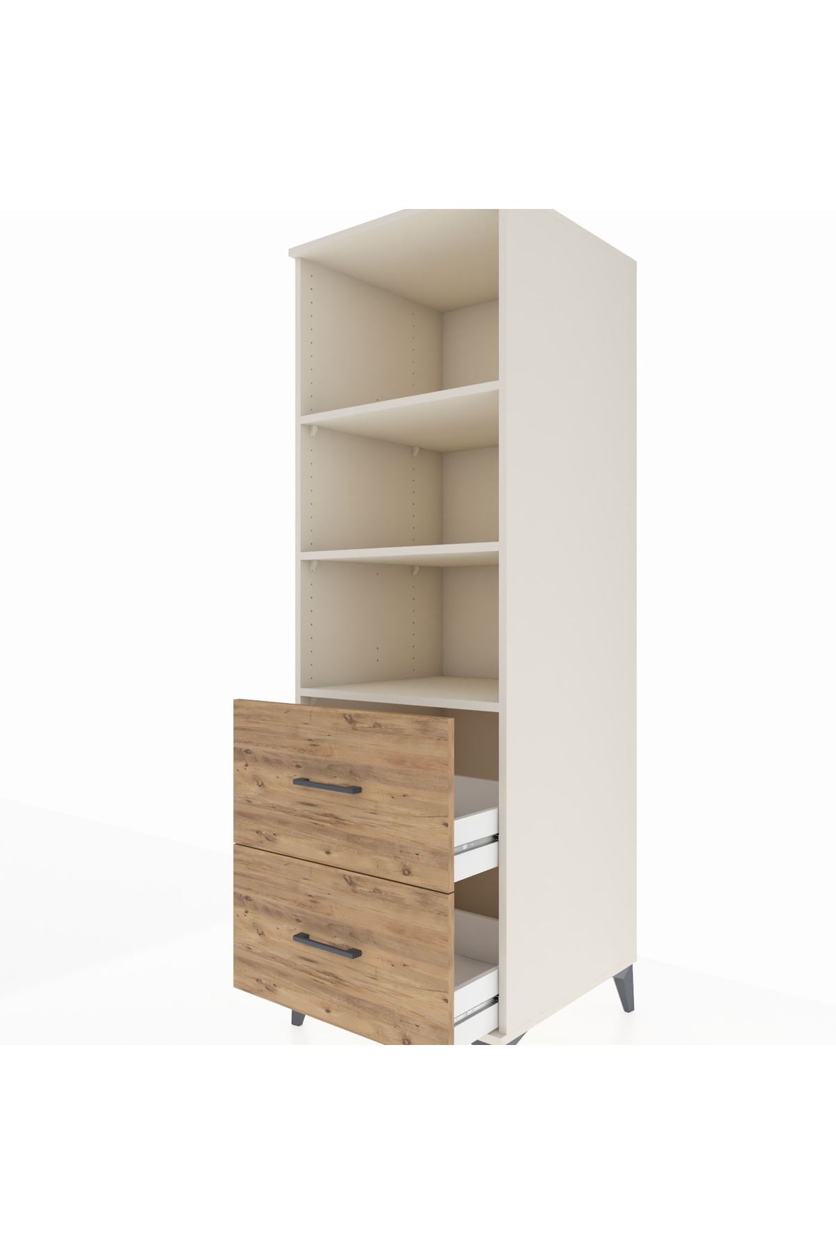 Kronos Dolap 3 Raflı 2 Çekmeceli 60x59x182 - S89M049V3C