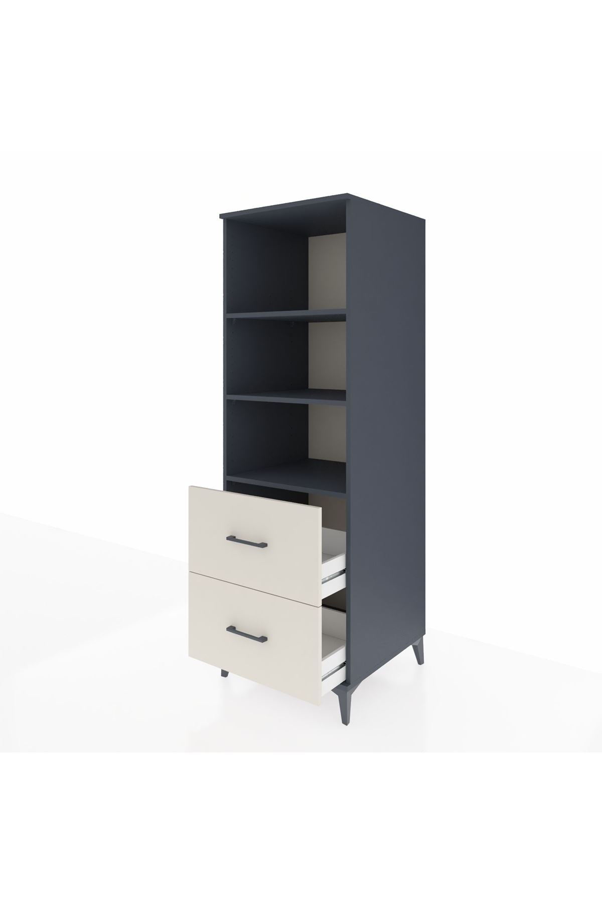 Kronos Dolap 3 Raflı 2 Çekmeceli 60x59x182 - S89M049V4C