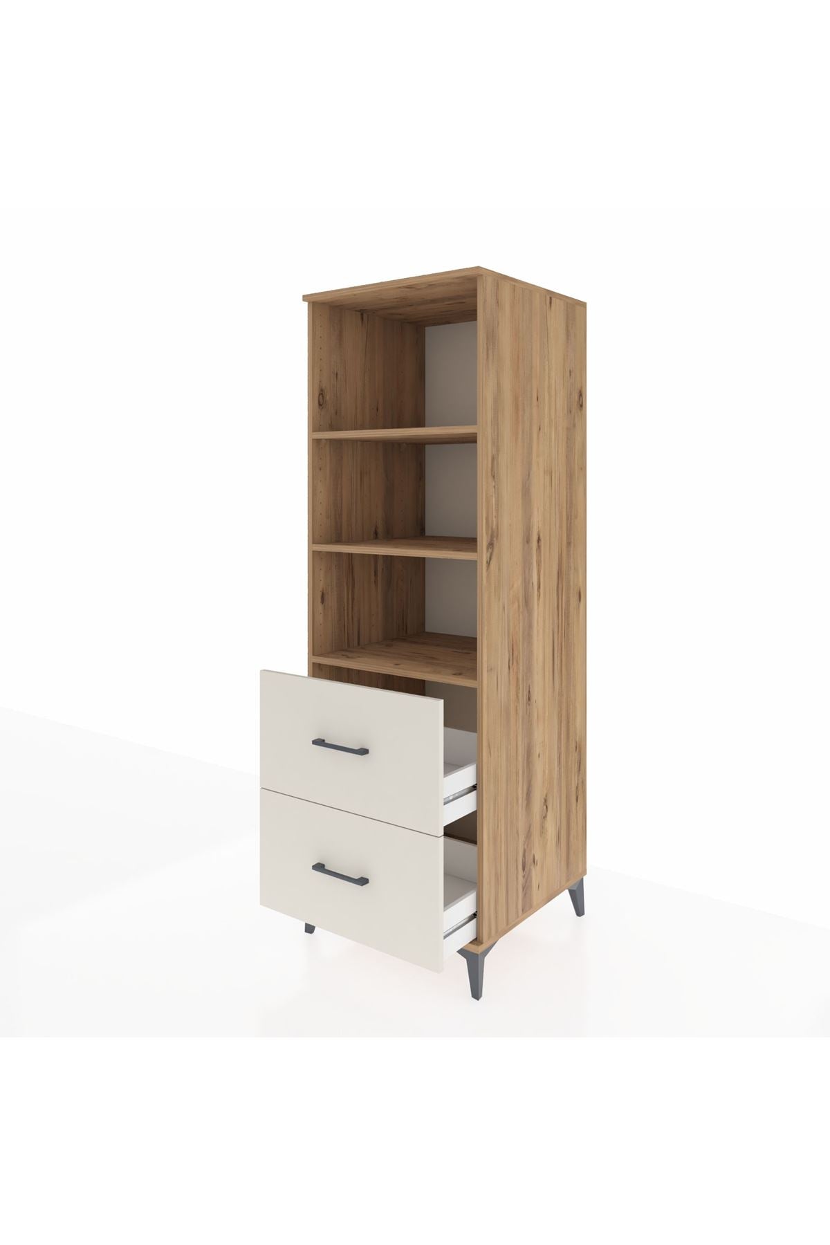 Kronos Dolap 3 Raflı 2 Çekmeceli 60x59x182 - S89M049V7C
