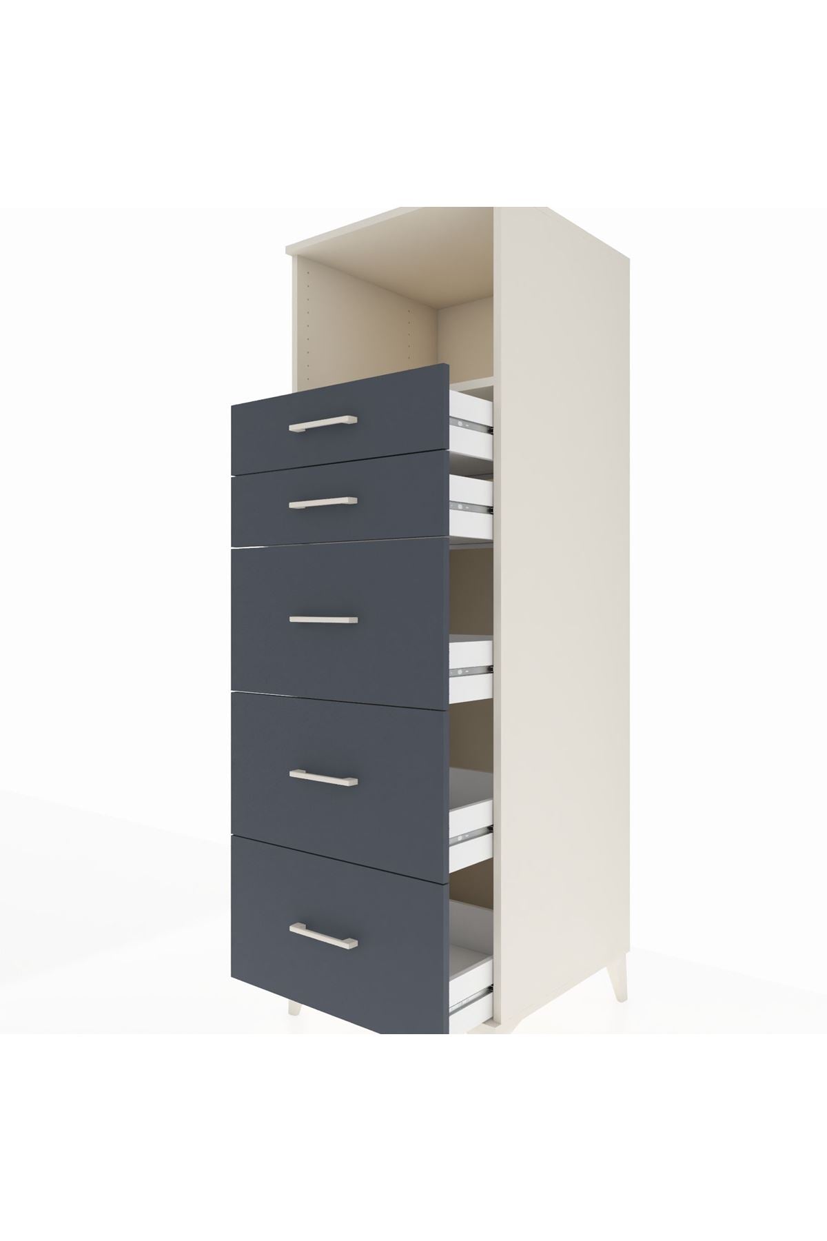 Kronos Dolap Tek Raflı 5 Çekmeceli 60x59x182 - S89M050V2C