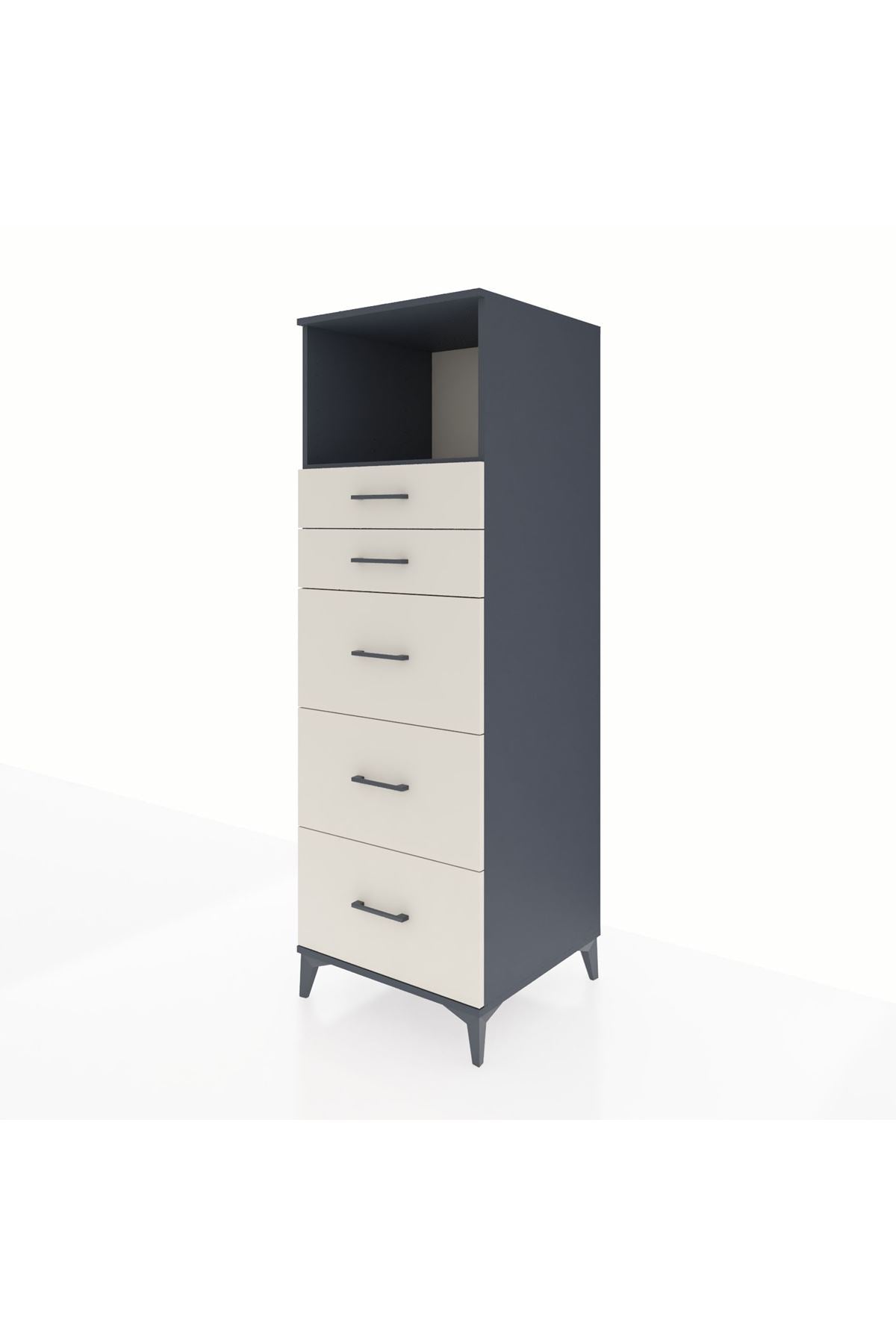 Kronos Dolap Tek Raflı 5 Çekmeceli 60x59x182 - S89M050V4C