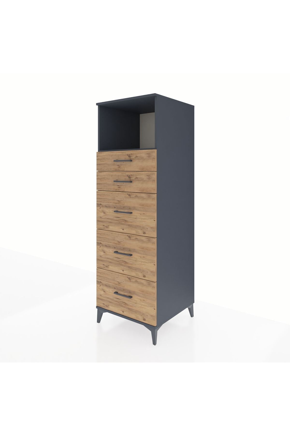 Kronos Dolap Tek Raflı 5 Çekmeceli 60x59x182 - S89M050V6C