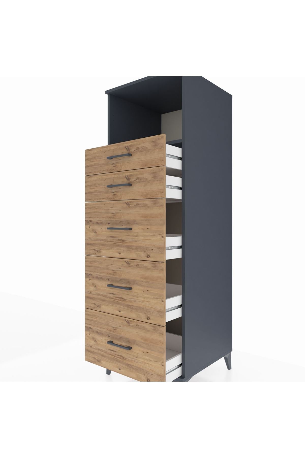 Kronos Dolap Tek Raflı 5 Çekmeceli 60x59x182 - S89M050V6C