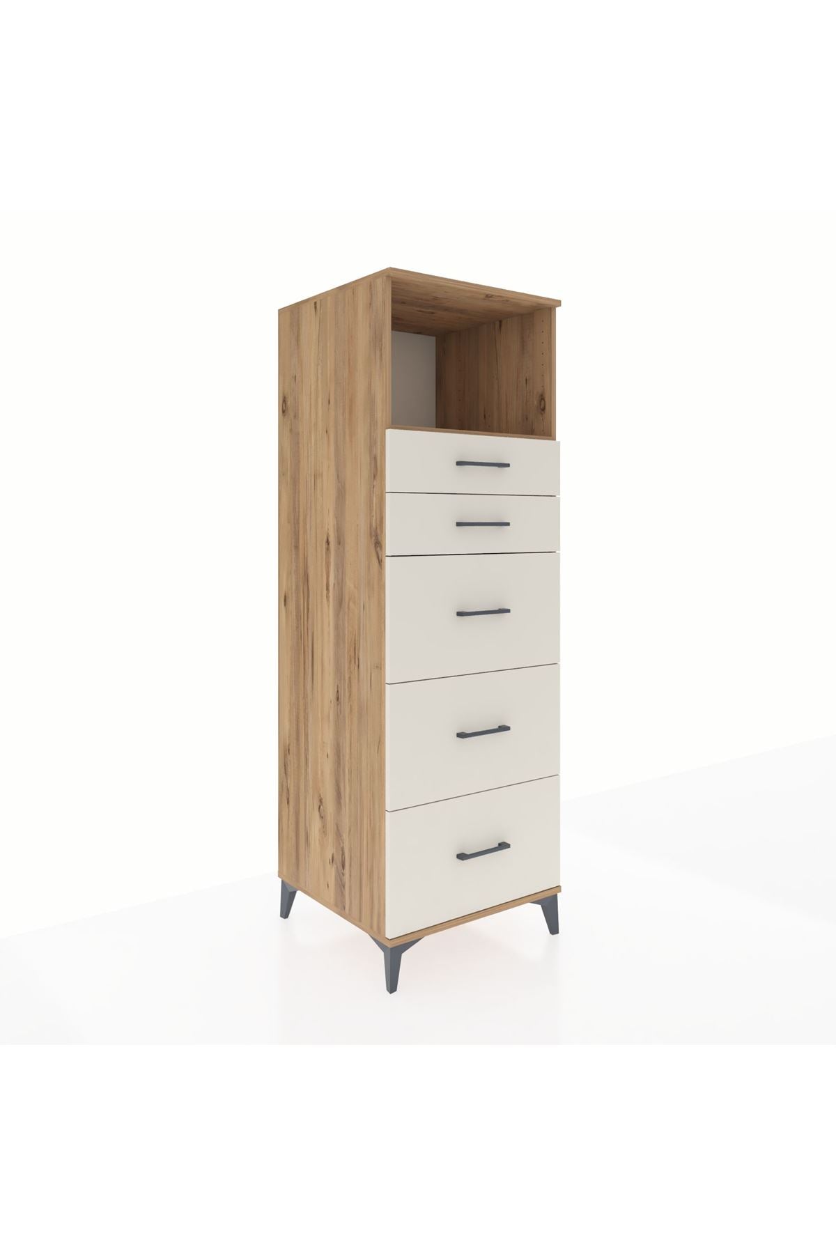 Kronos Dolap Tek Raflı 5 Çekmeceli 60x59x182 - S89M050V7C