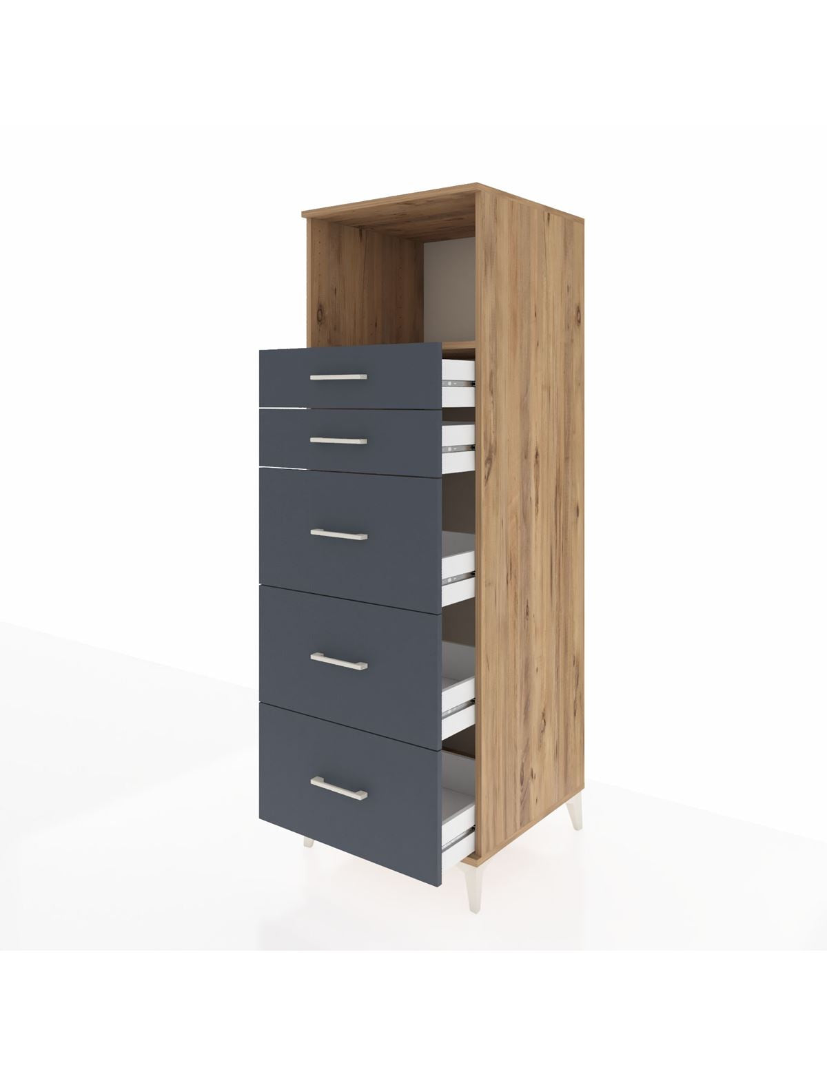Kronos Dolap Tek Raflı 5 Çekmeceli 60x59x182 - S89M050V8C