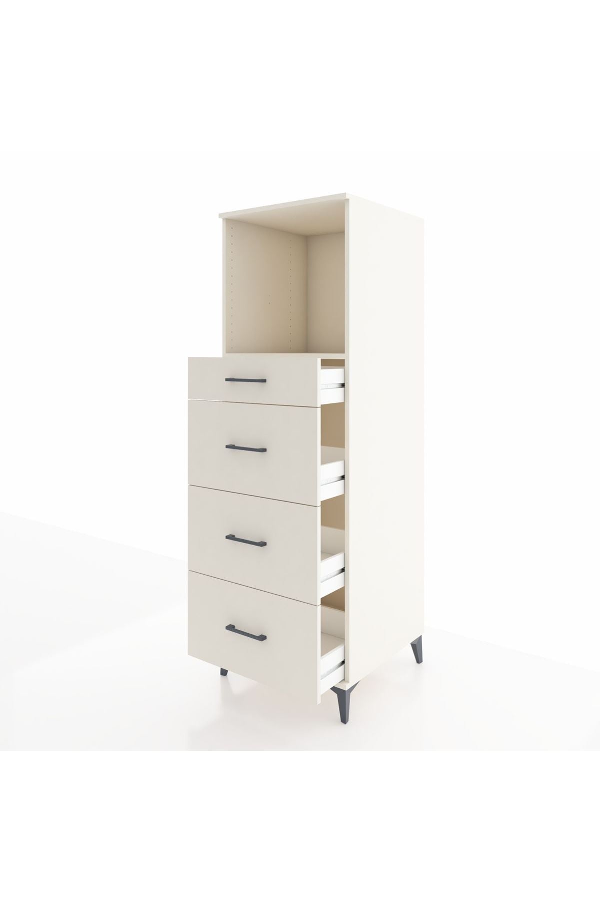 Kronos Dolap Tek Raflı 4 Çekmeceli 60x59x182 - S89M051V1C