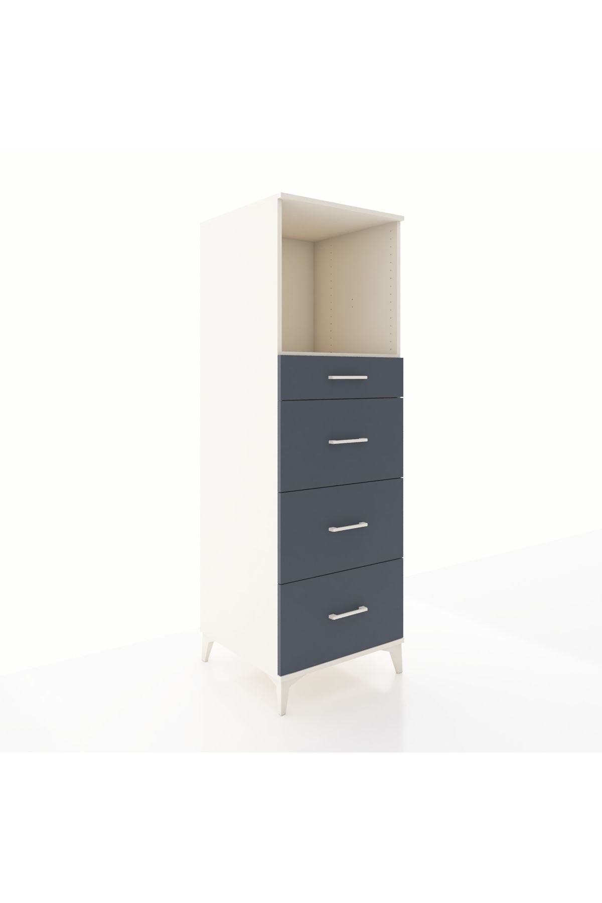 Kronos Dolap Tek Raflı 4 Çekmeceli 60x59x182 - S89M051V2C