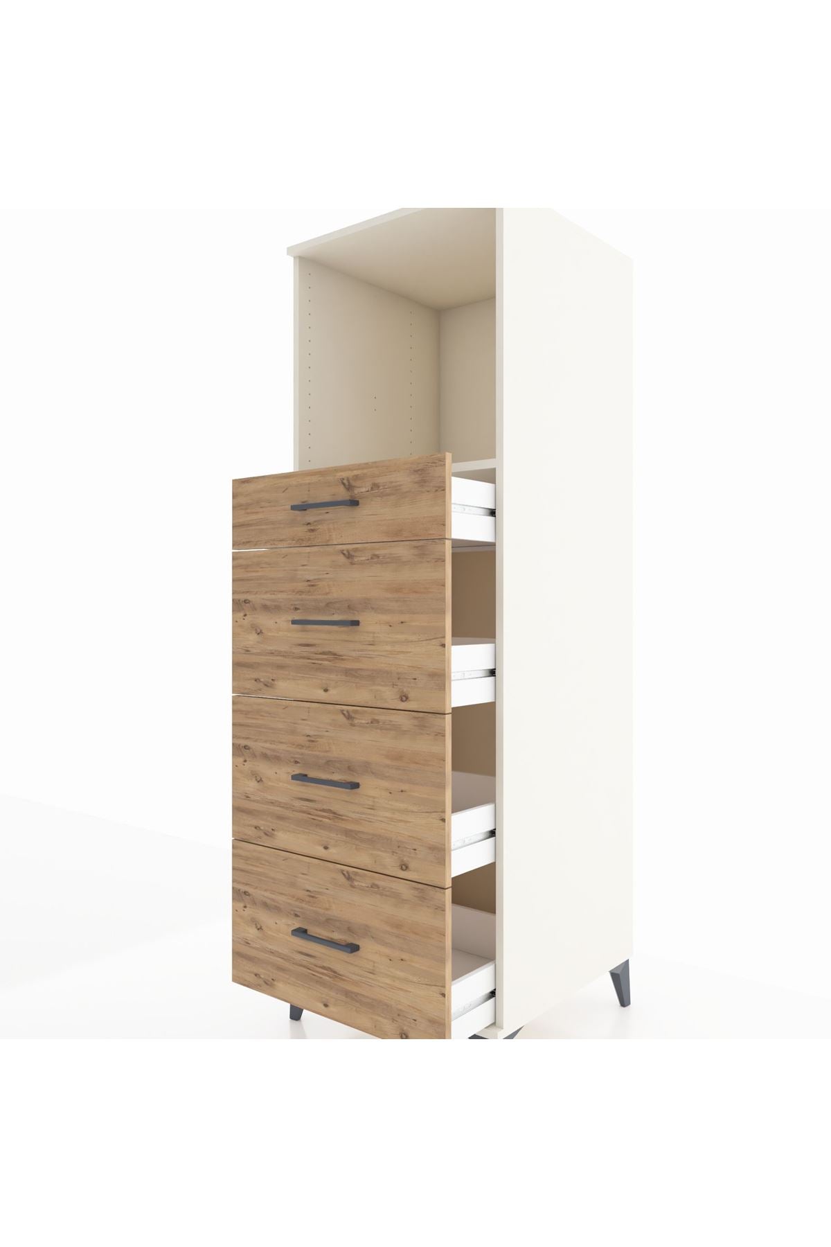 Kronos Dolap Tek Raflı 4 Çekmeceli 60x59x182 - S89M051V3C