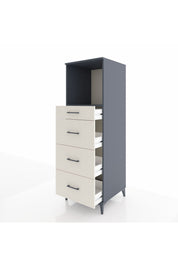 Kronos Dolap Tek Raflı 4 Çekmeceli 60x59x182 - S89M051V4C