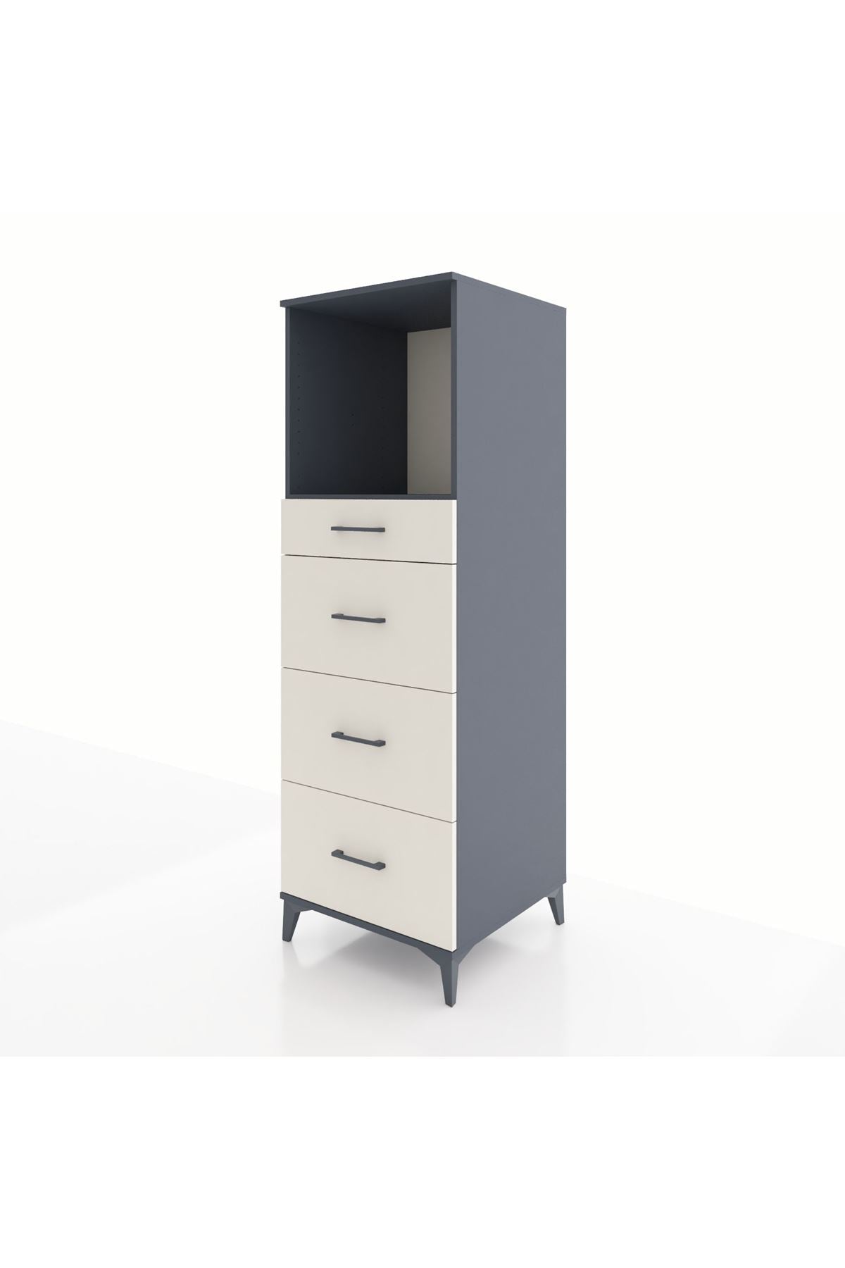 Kronos Dolap Tek Raflı 4 Çekmeceli 60x59x182 - S89M051V4C