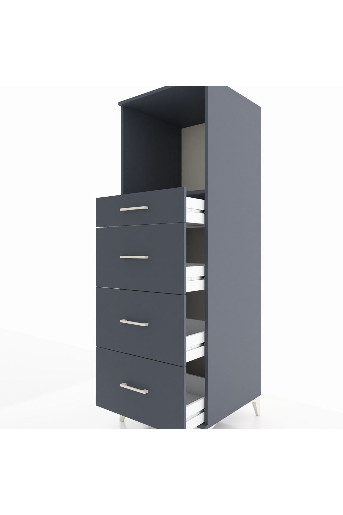 Kronos Dolap Tek Raflı 4 Çekmeceli 60x59x182 - S89M051V5C