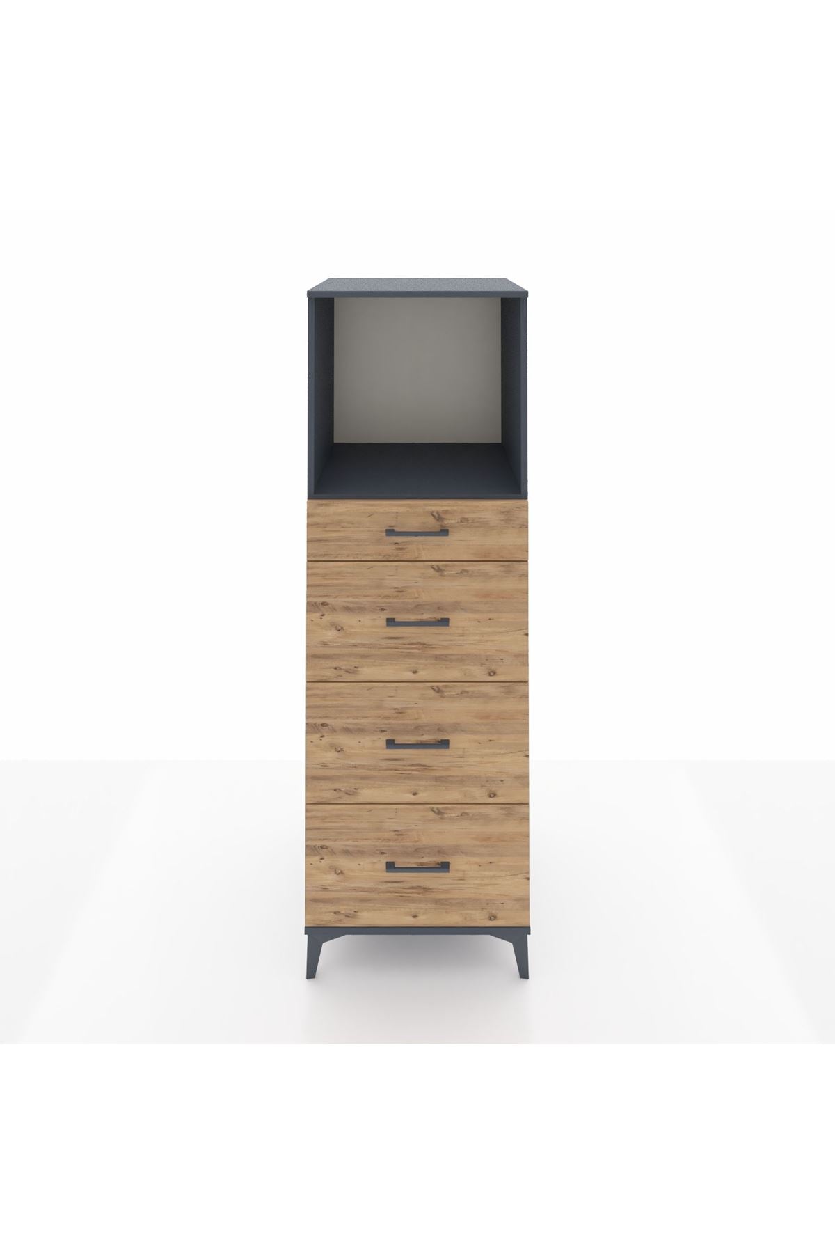Kronos Dolap Tek Raflı 4 Çekmeceli 60x59x182 - S89M051V6C