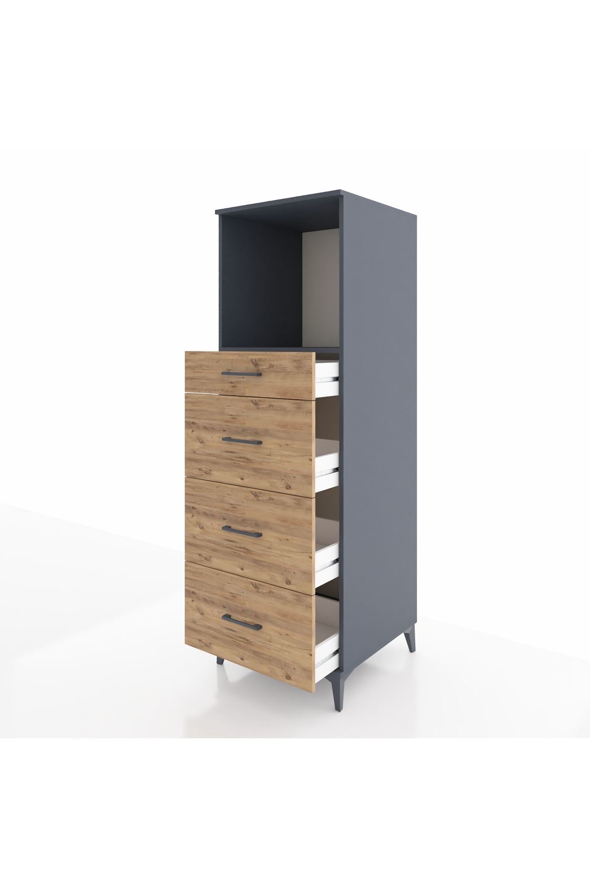 Kronos Dolap Tek Raflı 4 Çekmeceli 60x59x182 - S89M051V6C