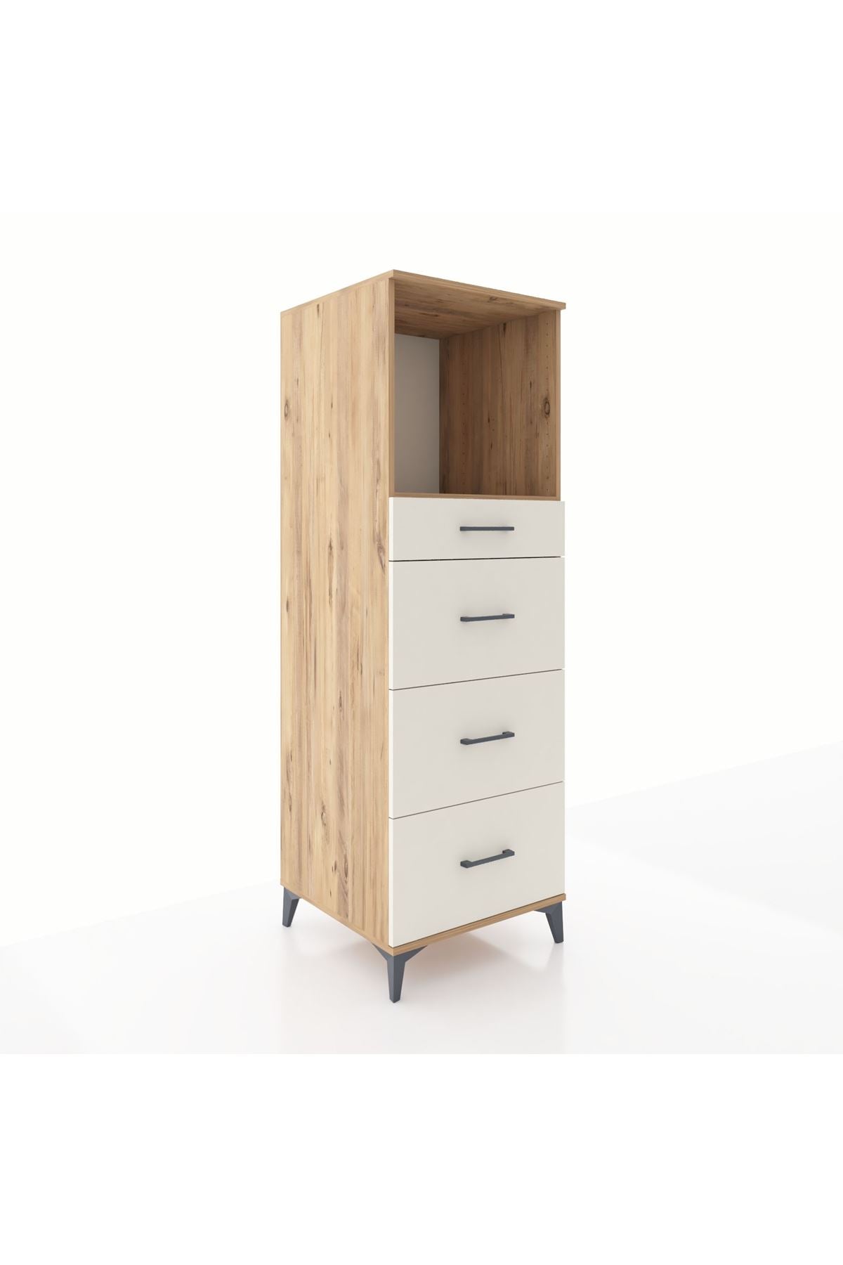 Kronos Dolap Tek Raflı 4 Çekmeceli 60x59x182 - S89M051V7C