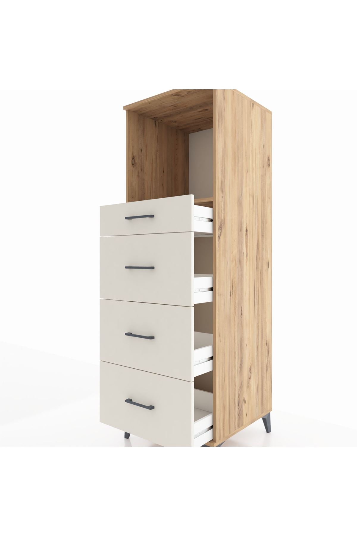 Kronos Dolap Tek Raflı 4 Çekmeceli 60x59x182 - S89M051V7C
