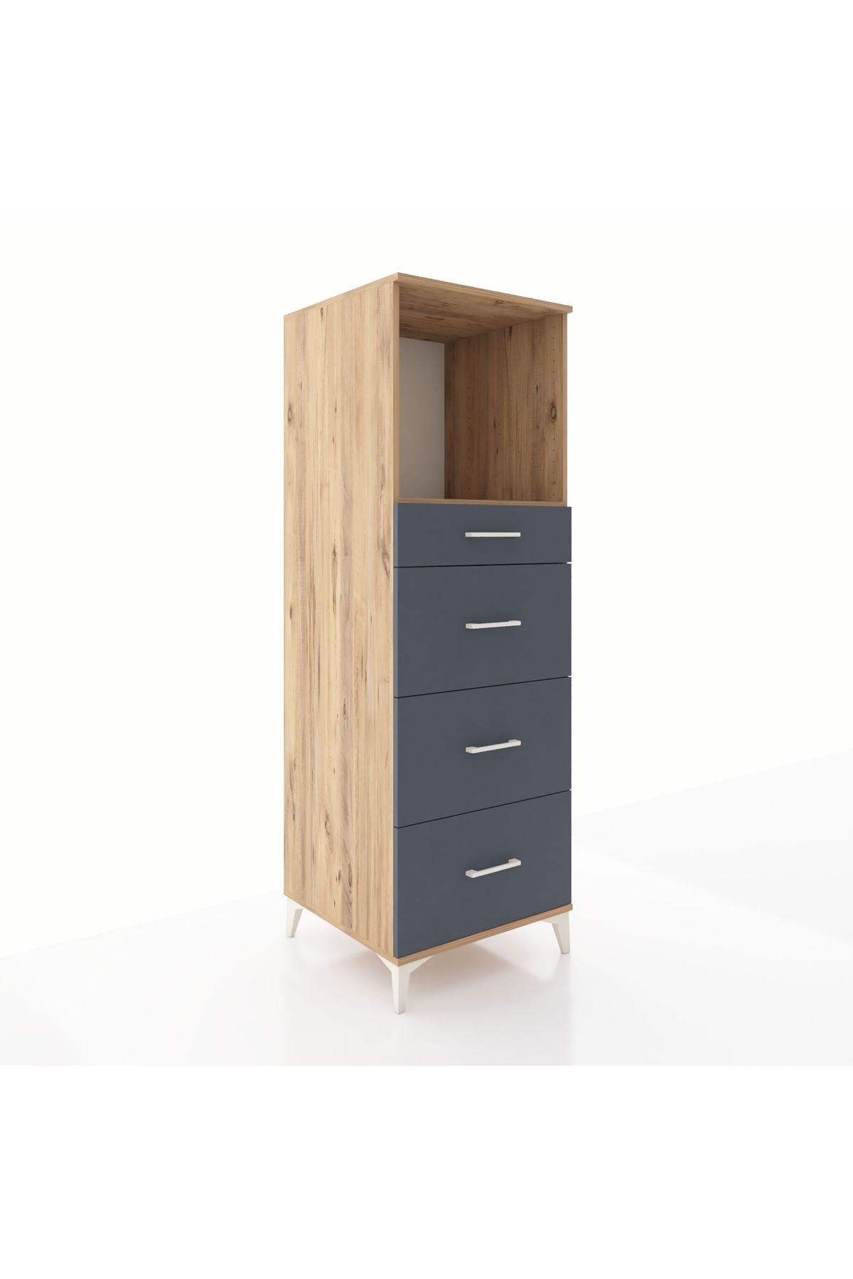 Kronos Dolap Tek Raflı 4 Çekmeceli 60x59x182 - S89M051V8C